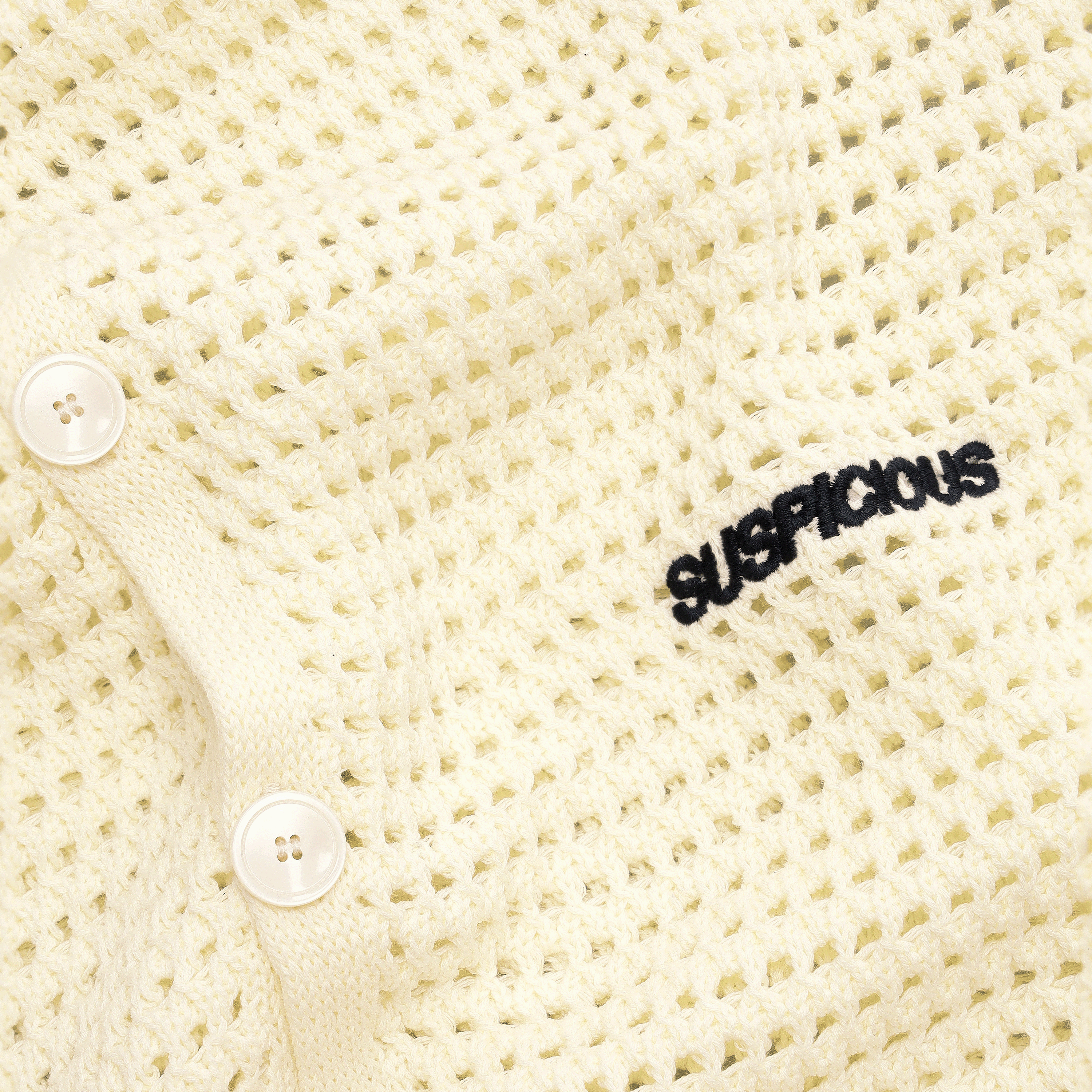Suspicious Antwerp C&L / Essentials Crochet Shortsleeve Shirt - Natural