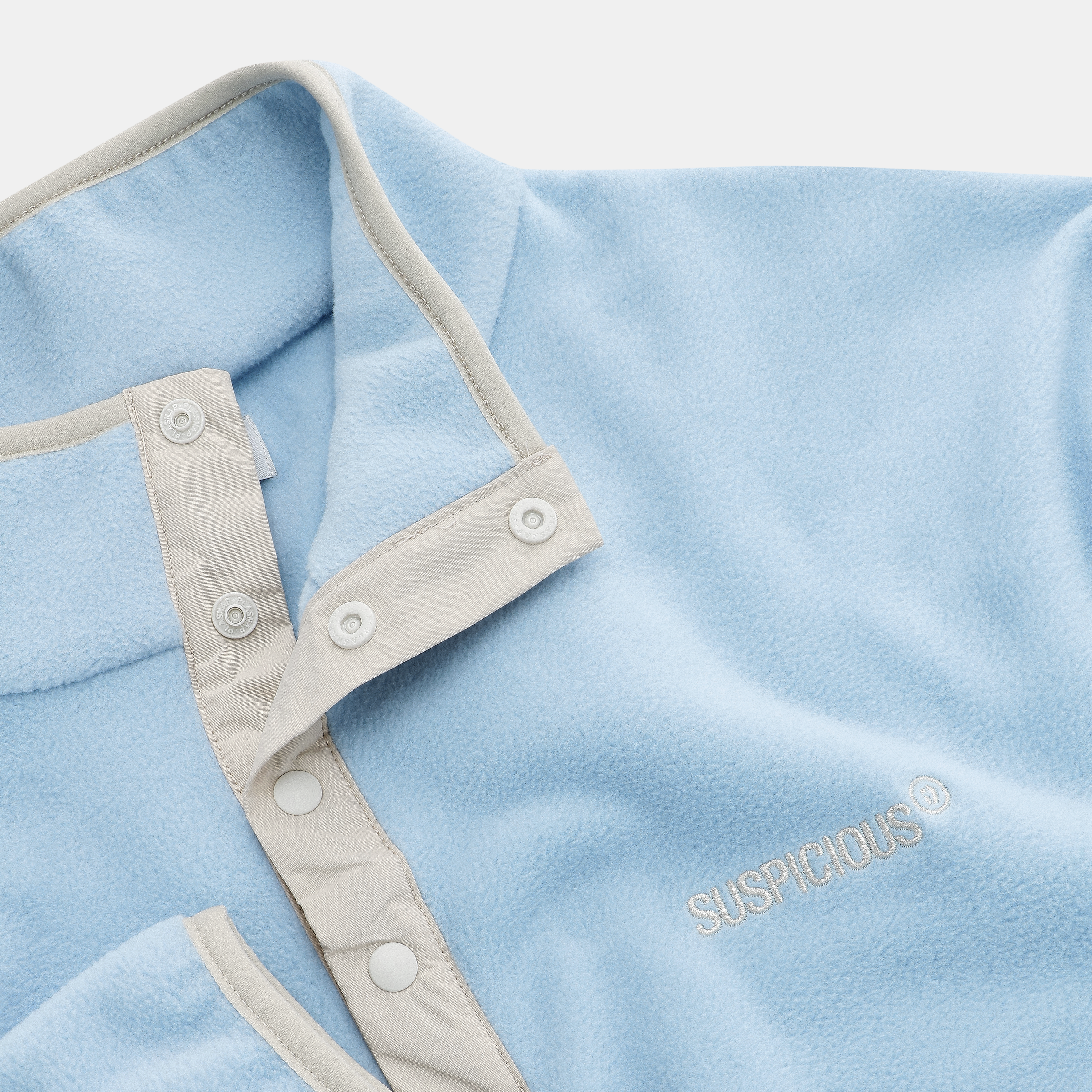 Suspicious Antwerp The Smiley Polar Half Snap - Baby Blue