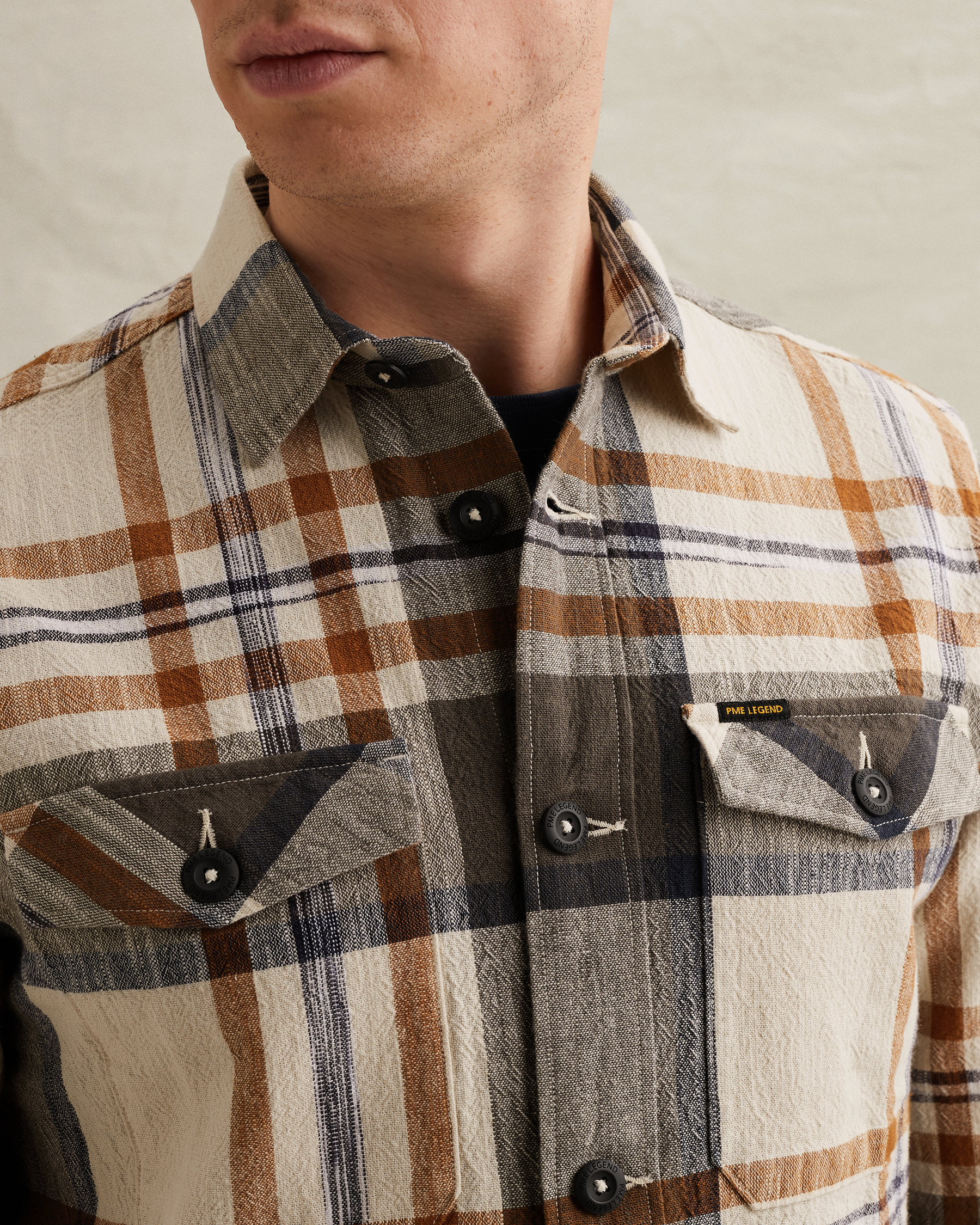 PME Legend Shirt with check pattern and badgex