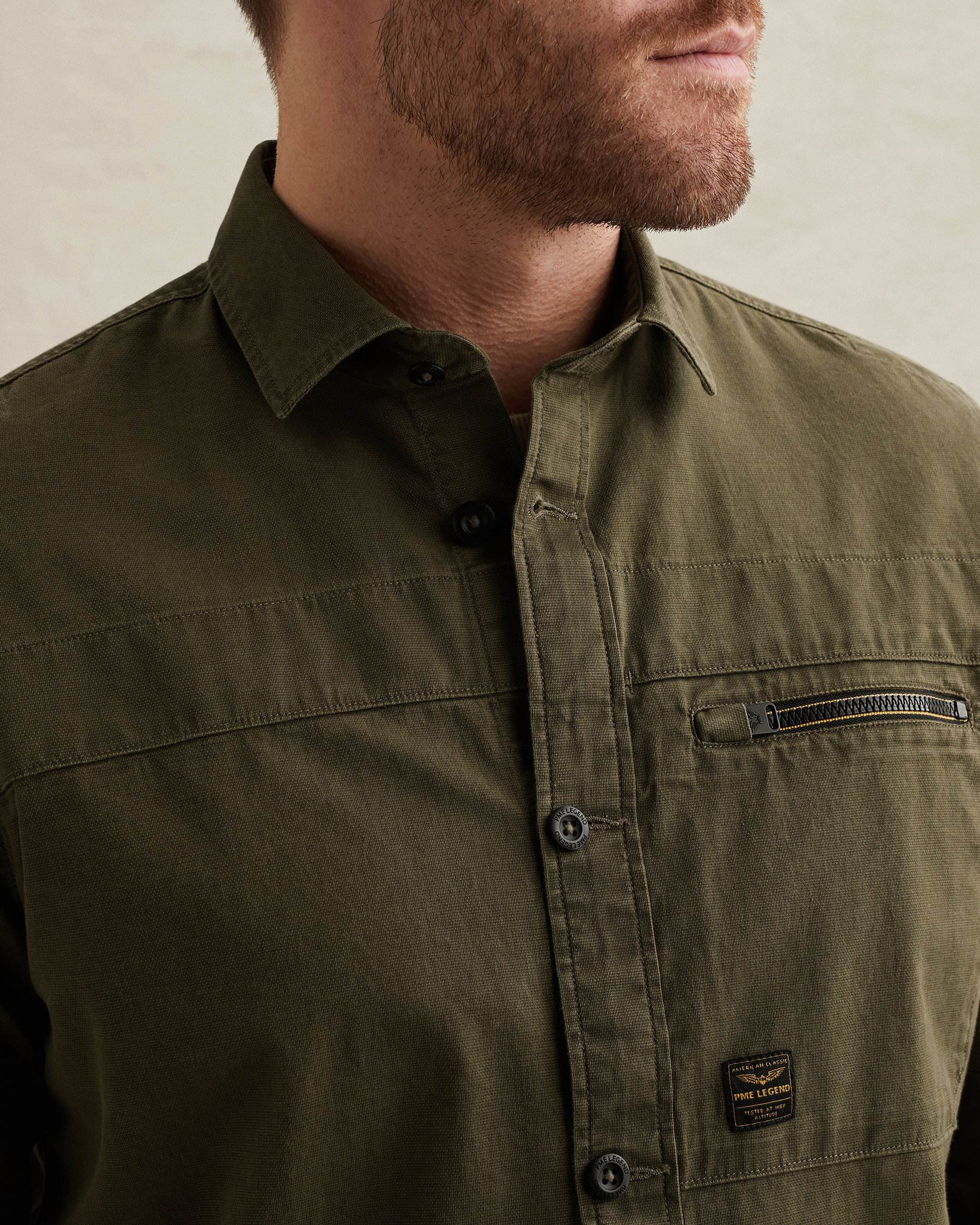 PME Legend Shirt jacket with button closure and chest pocketx