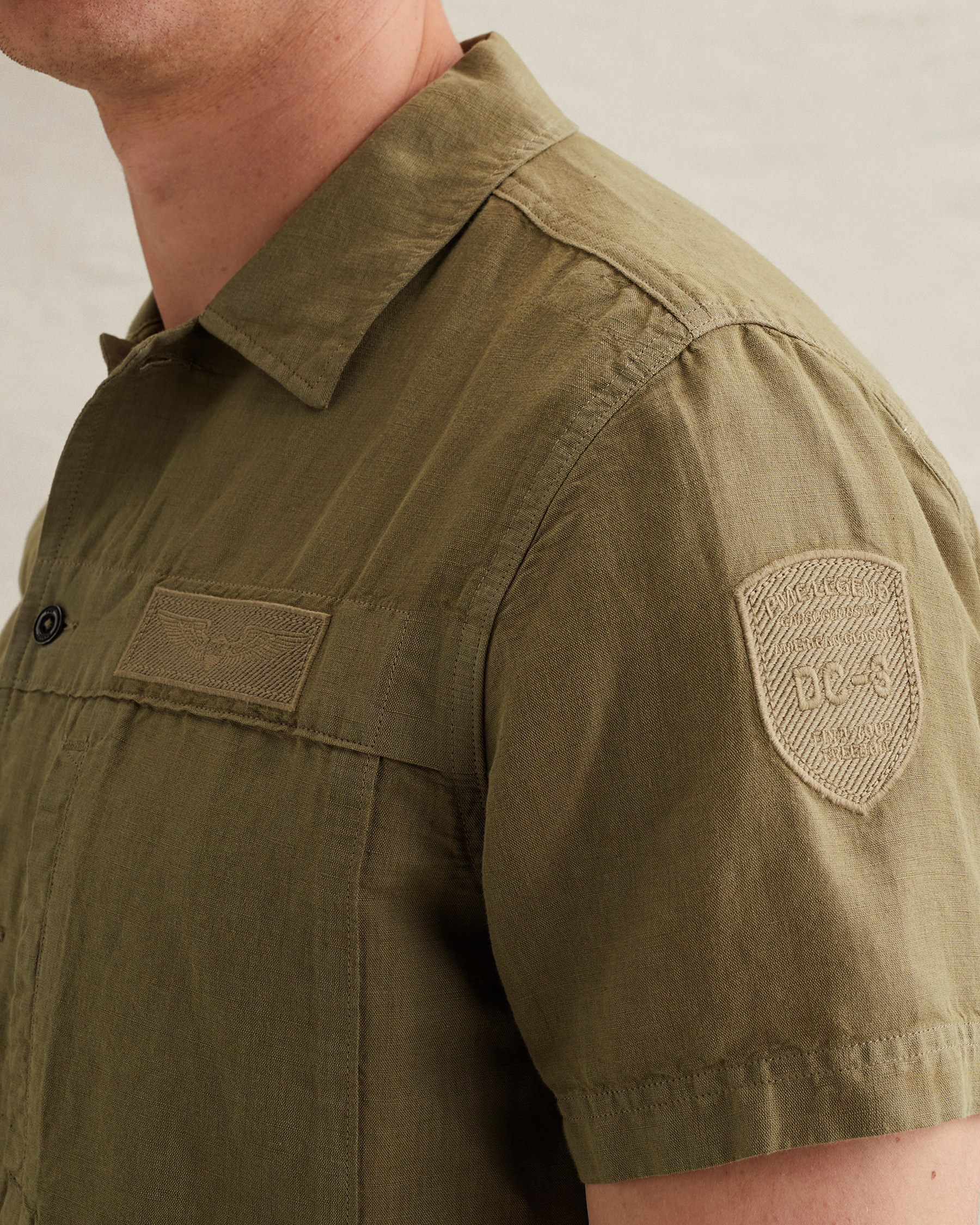 PME Legend Shirt in a cotton/linen blend with short sleevesx