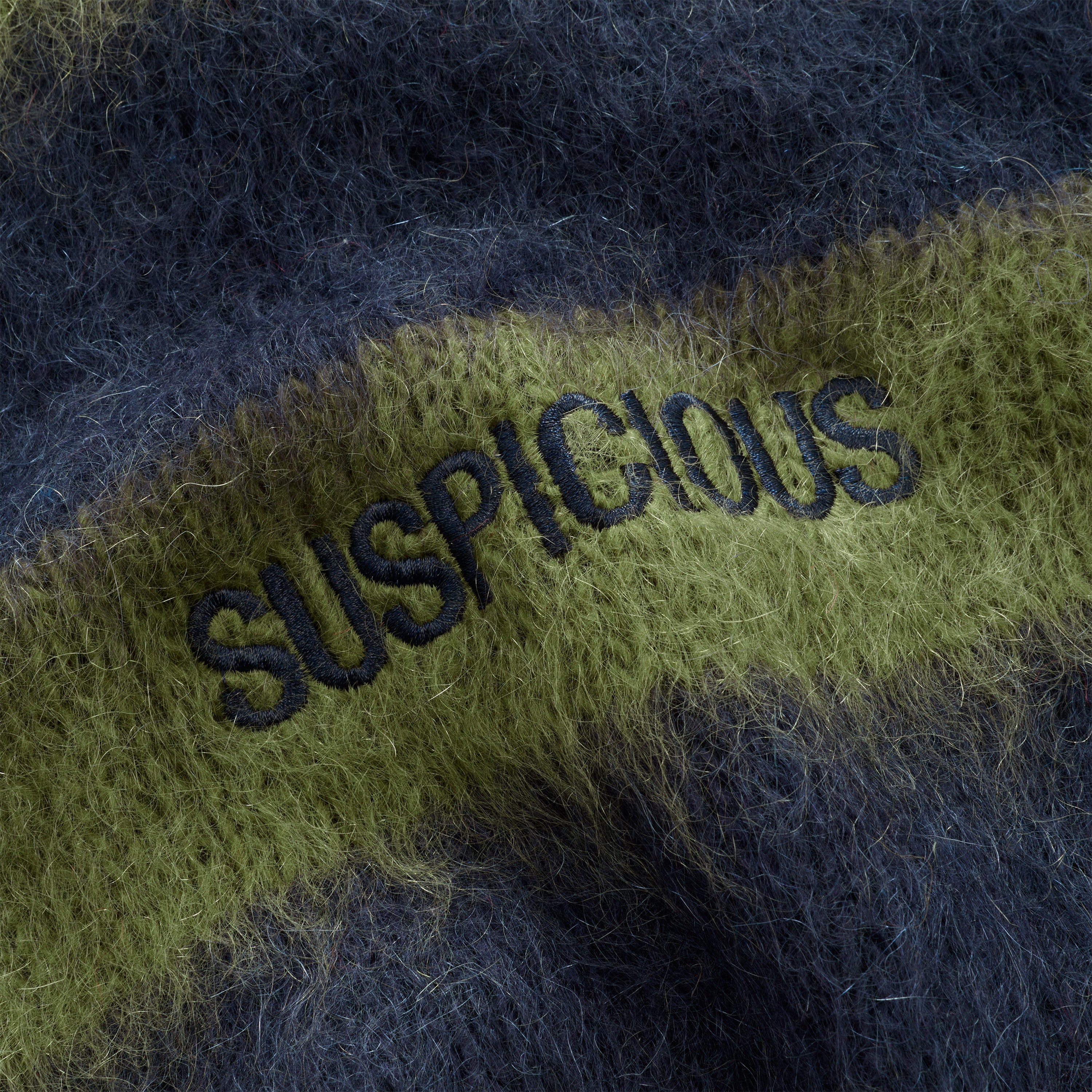 Suspicious Antwerp Winter4 / Essentials Striped Mohair Knit - Dark Navy & Olive Green