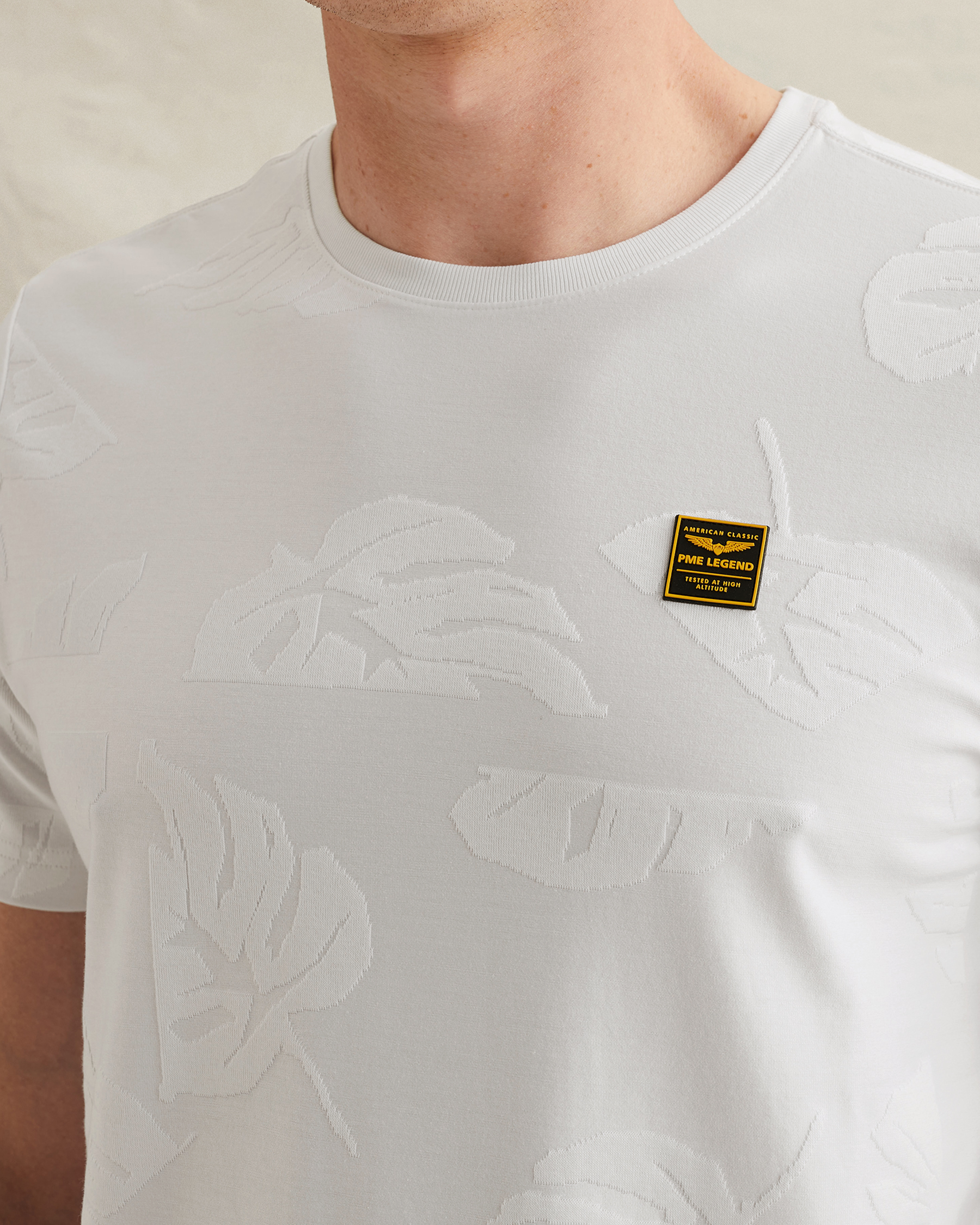 PME Legend T-shirt with allover jacquard patternx