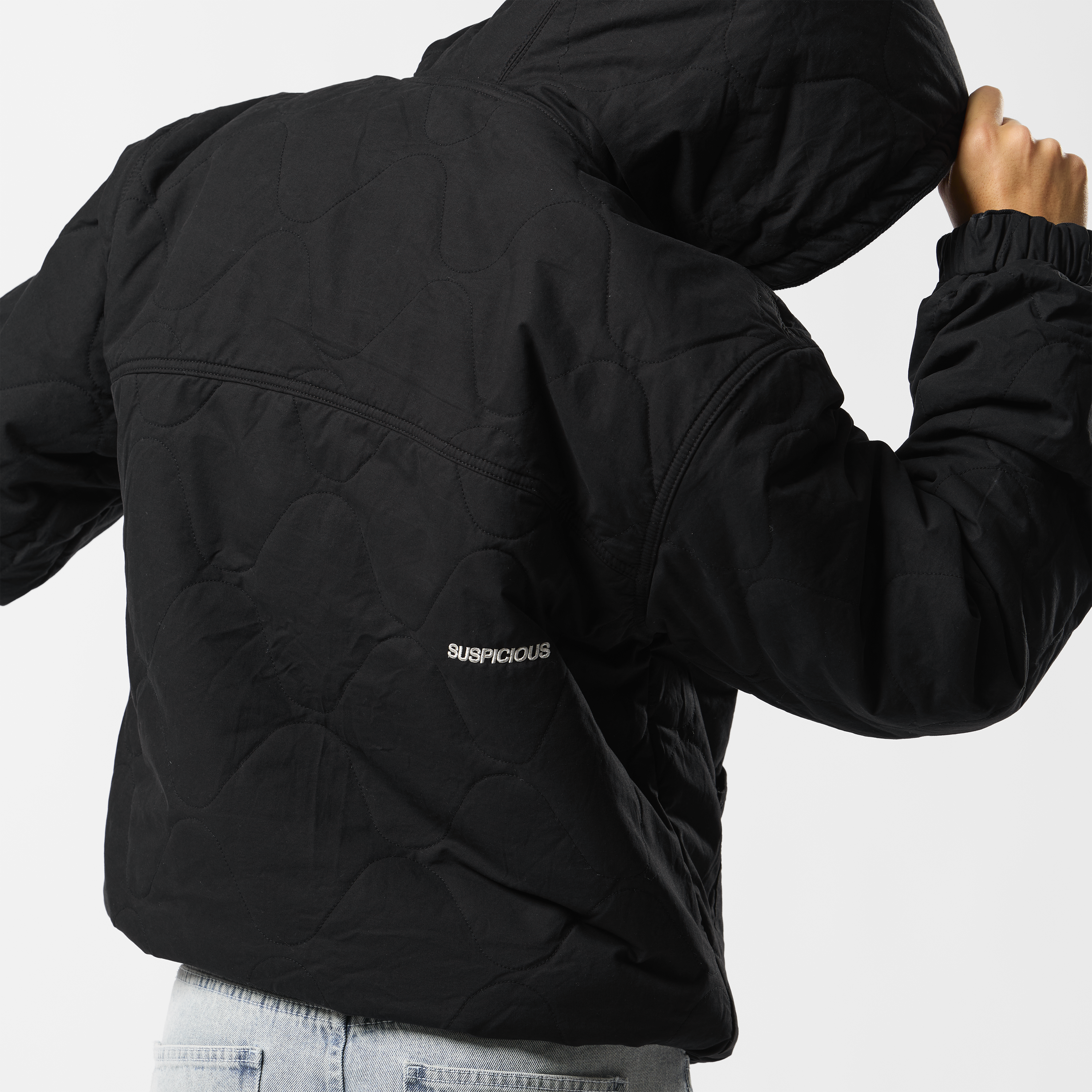 Suspicious Antwerp Fall / Reversible Canvas Hooded Jacket - Black