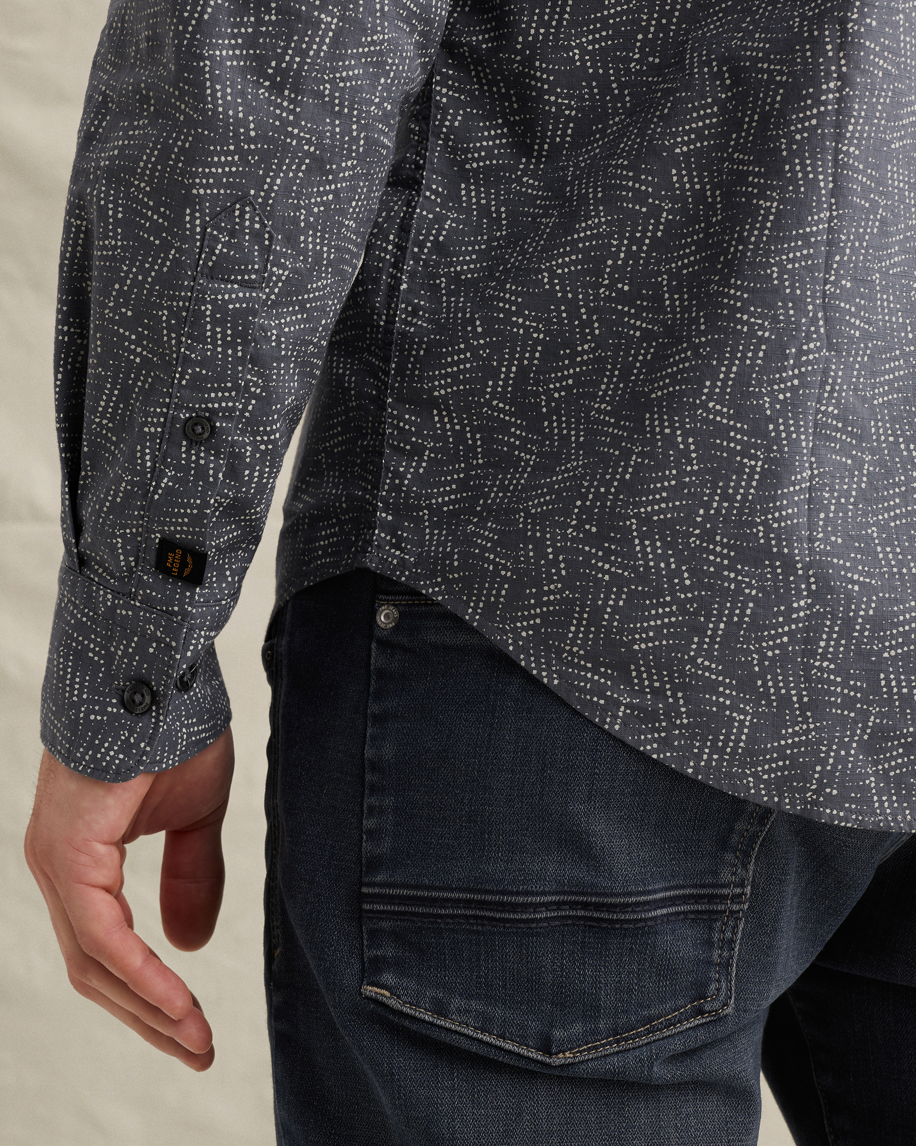 PME Legend Shirt with allover print and button-down collarx