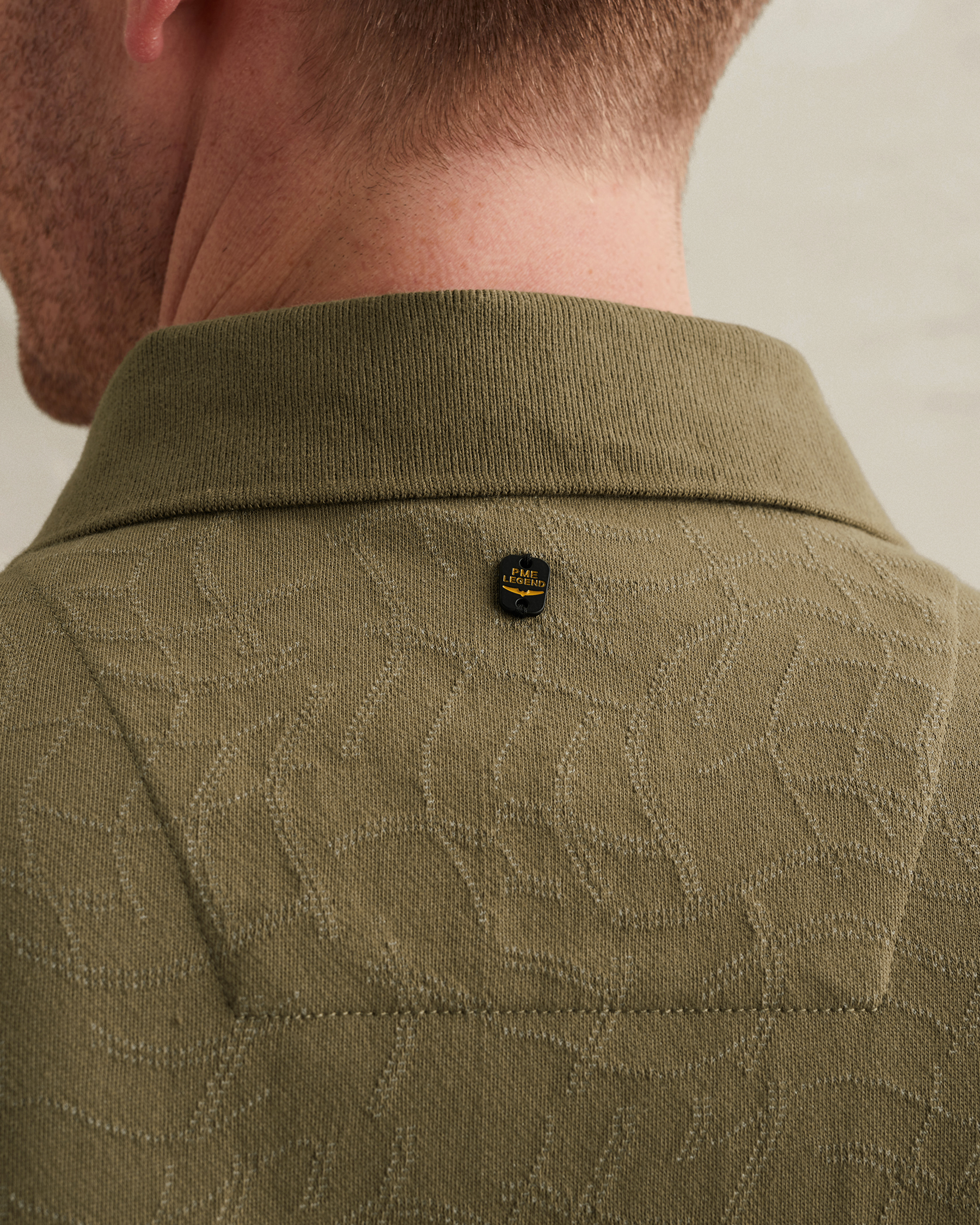 PME Legend Polo shirt in jersey with allover jacquard patternx