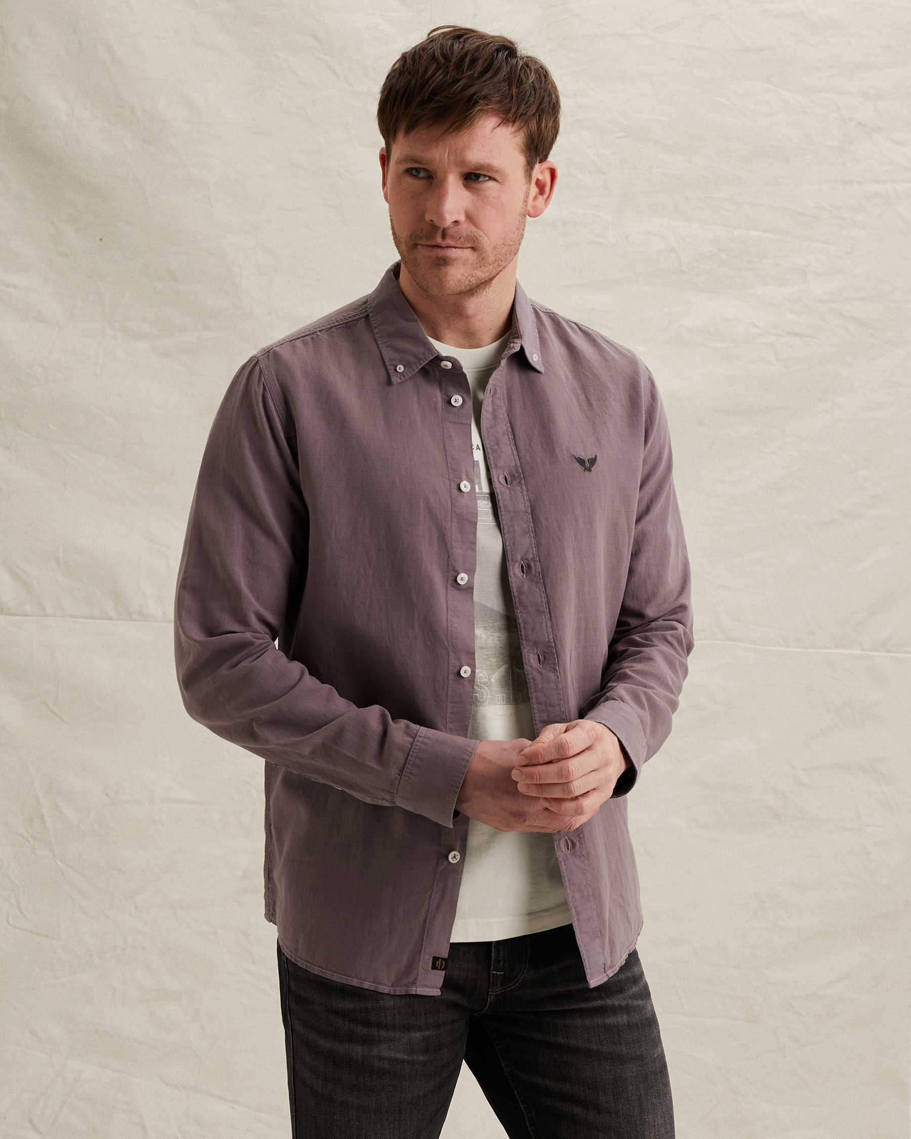PME Legend Shirt in cotton/linen with garment-dye washx