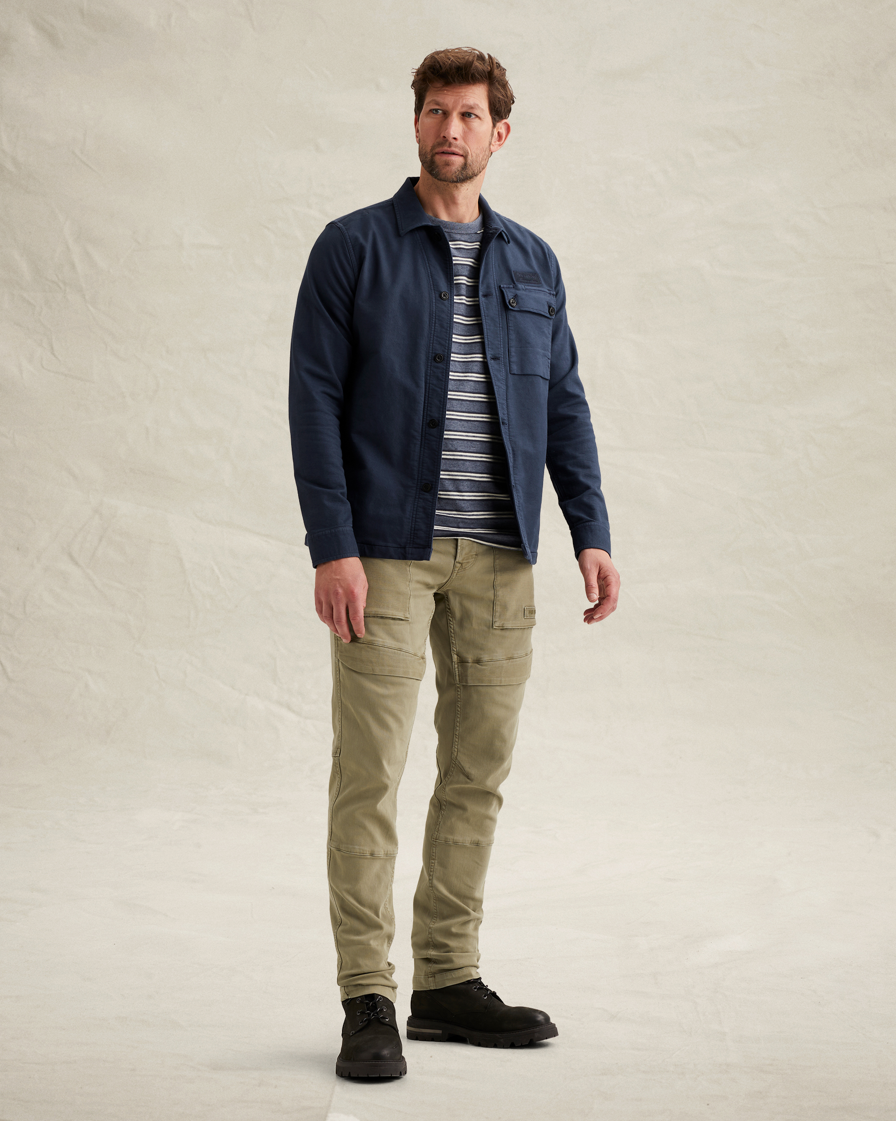 PME Legend Shirt jacket with garment-dye wash and button closurex