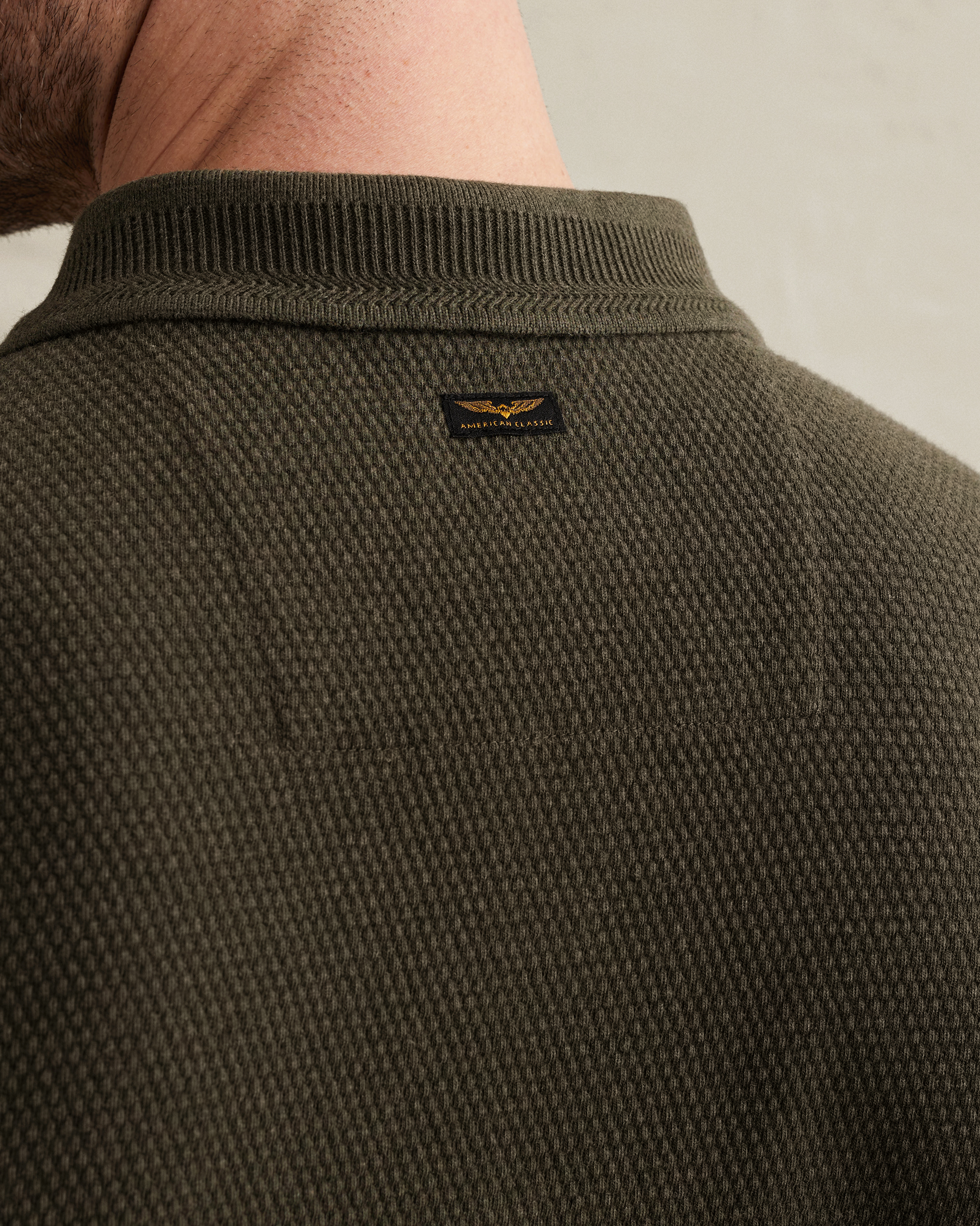 PME Legend Polo shirt with texture and ribbed hemsx