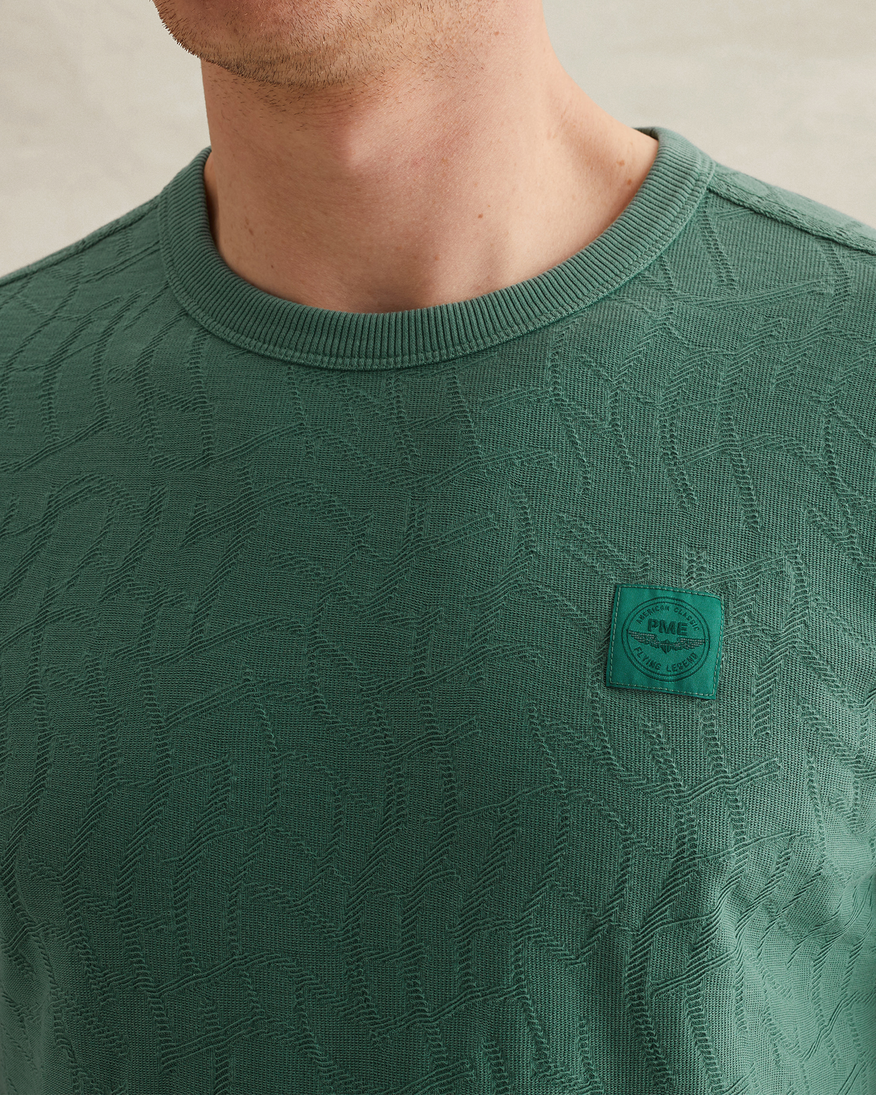 PME Legend T-shirt in jersey with allover jacquard patternx