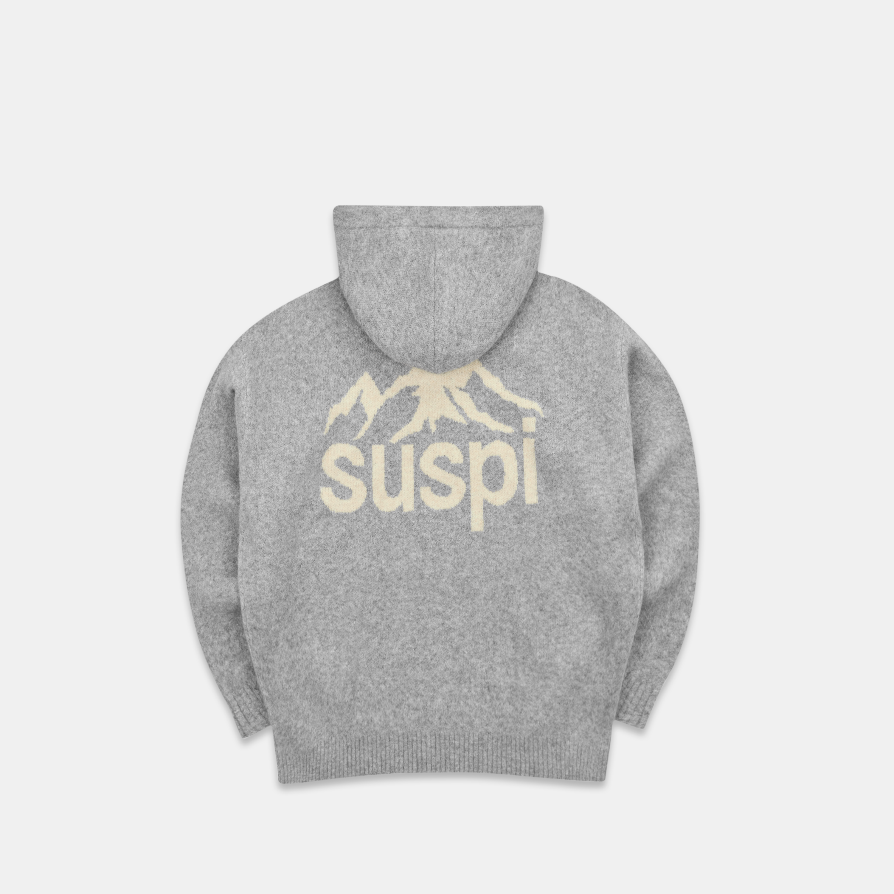 Suspicious Antwerp Winter1 / Landscape Knitted Hoodie - Heather Grey