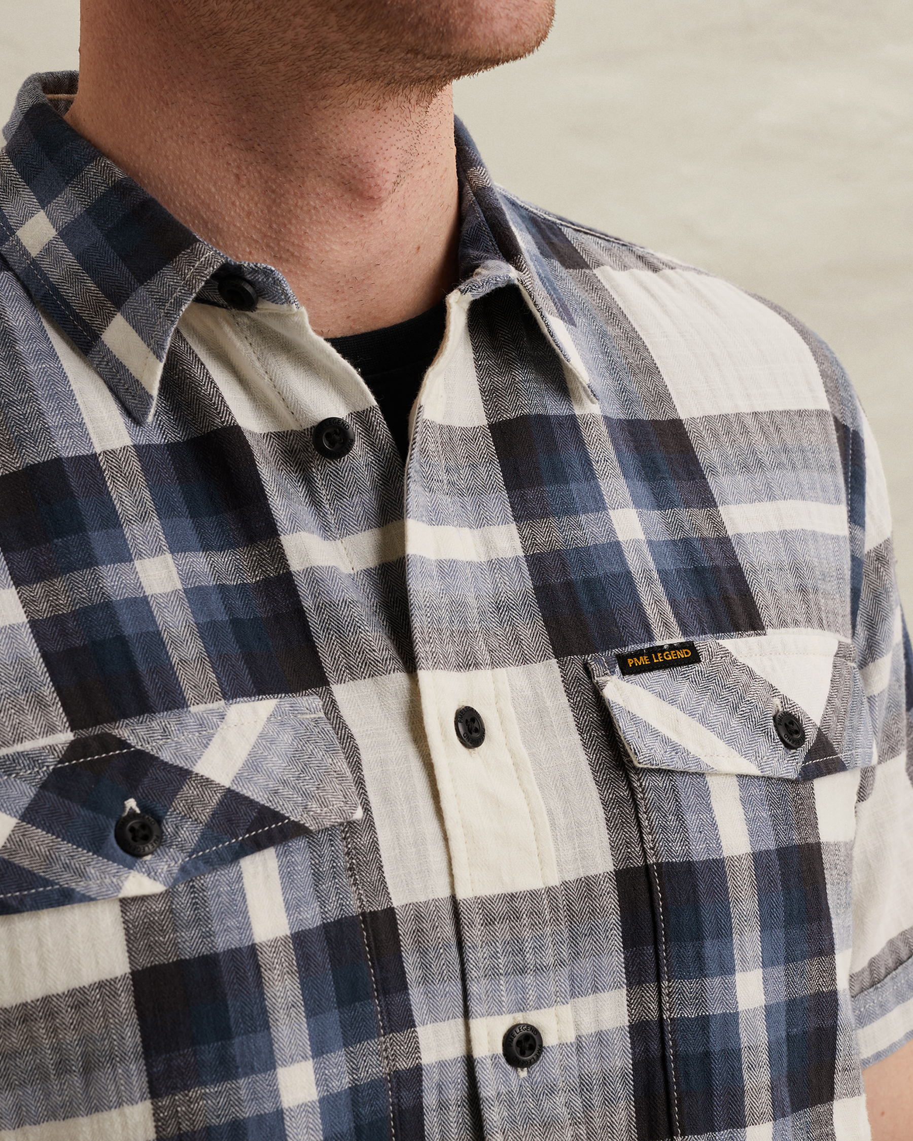 PME Legend Shirt with check pattern and chest pocketsx