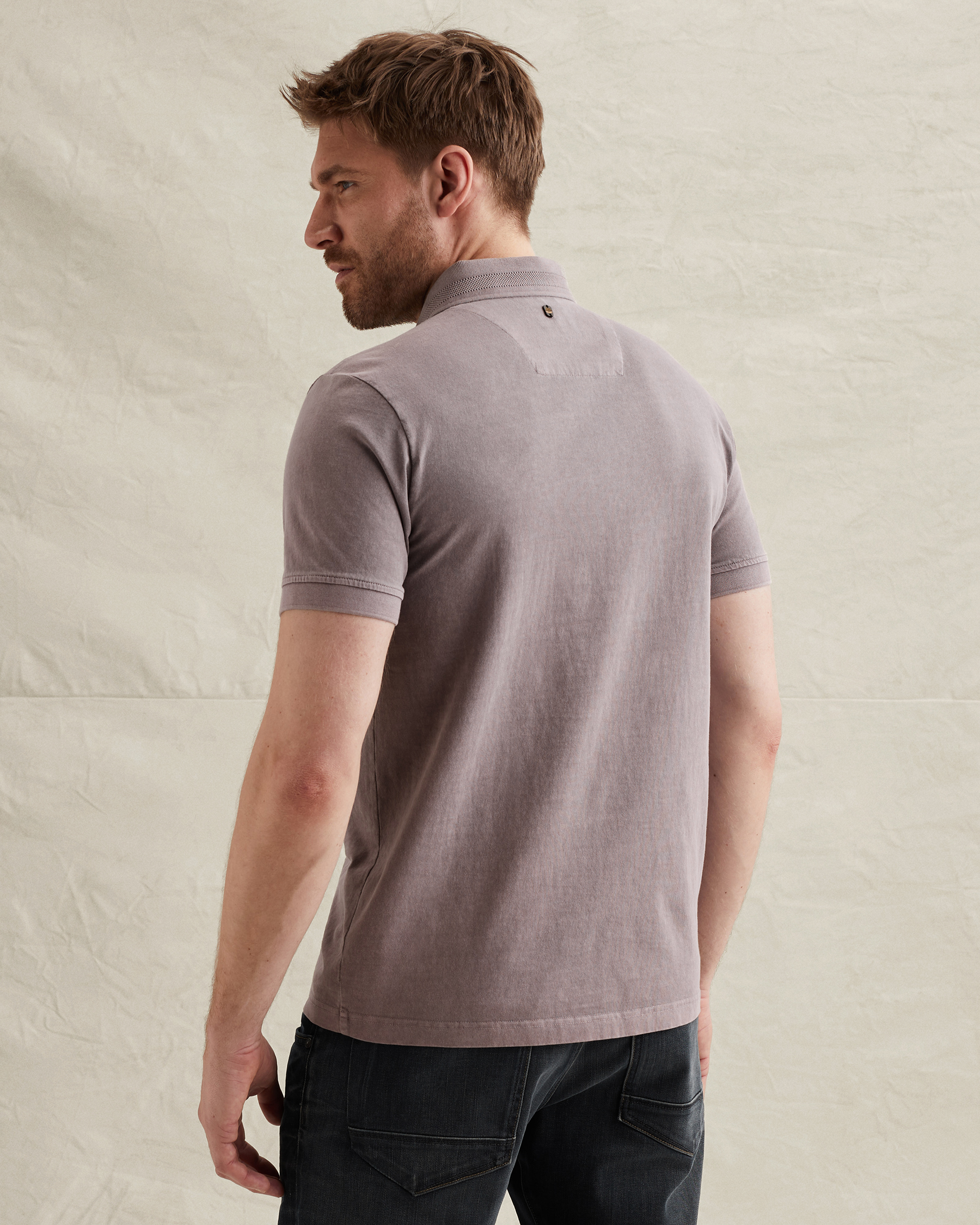 PME Legend Polo shirt with garment-dye wash and printx