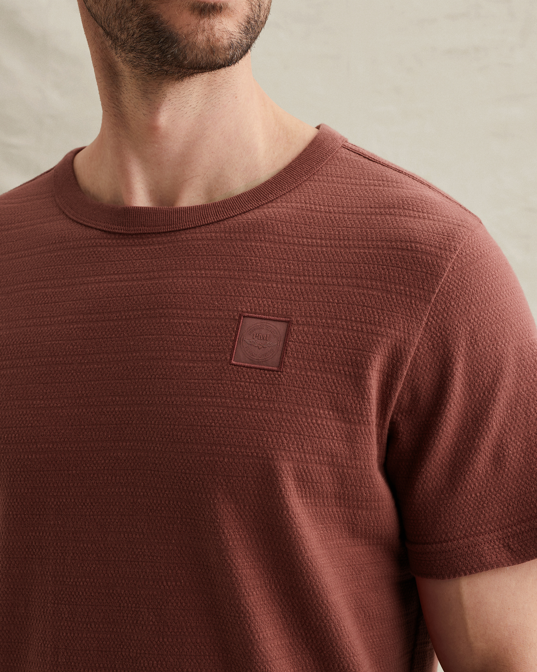 PME Legend T-shirt with jacquard stripe patternx