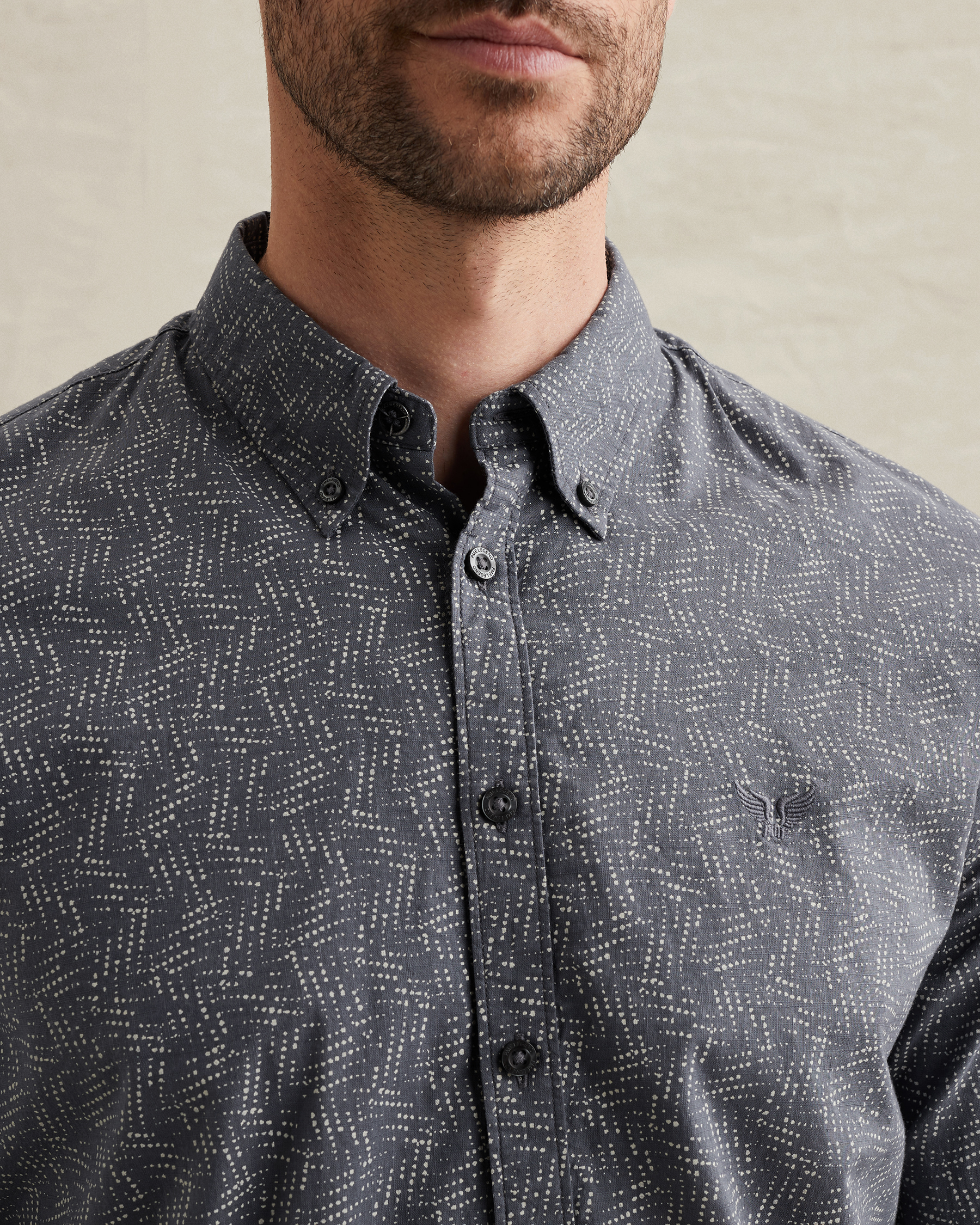 PME Legend Shirt with allover print and button-down collarx