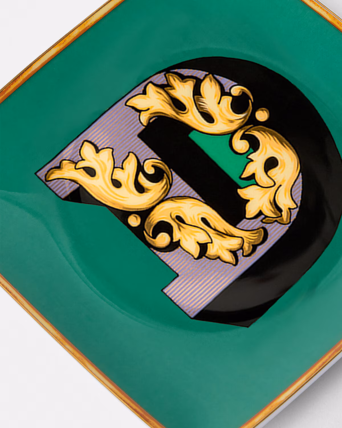Versace Versace Alphabet Square Plate 'D' 4.5