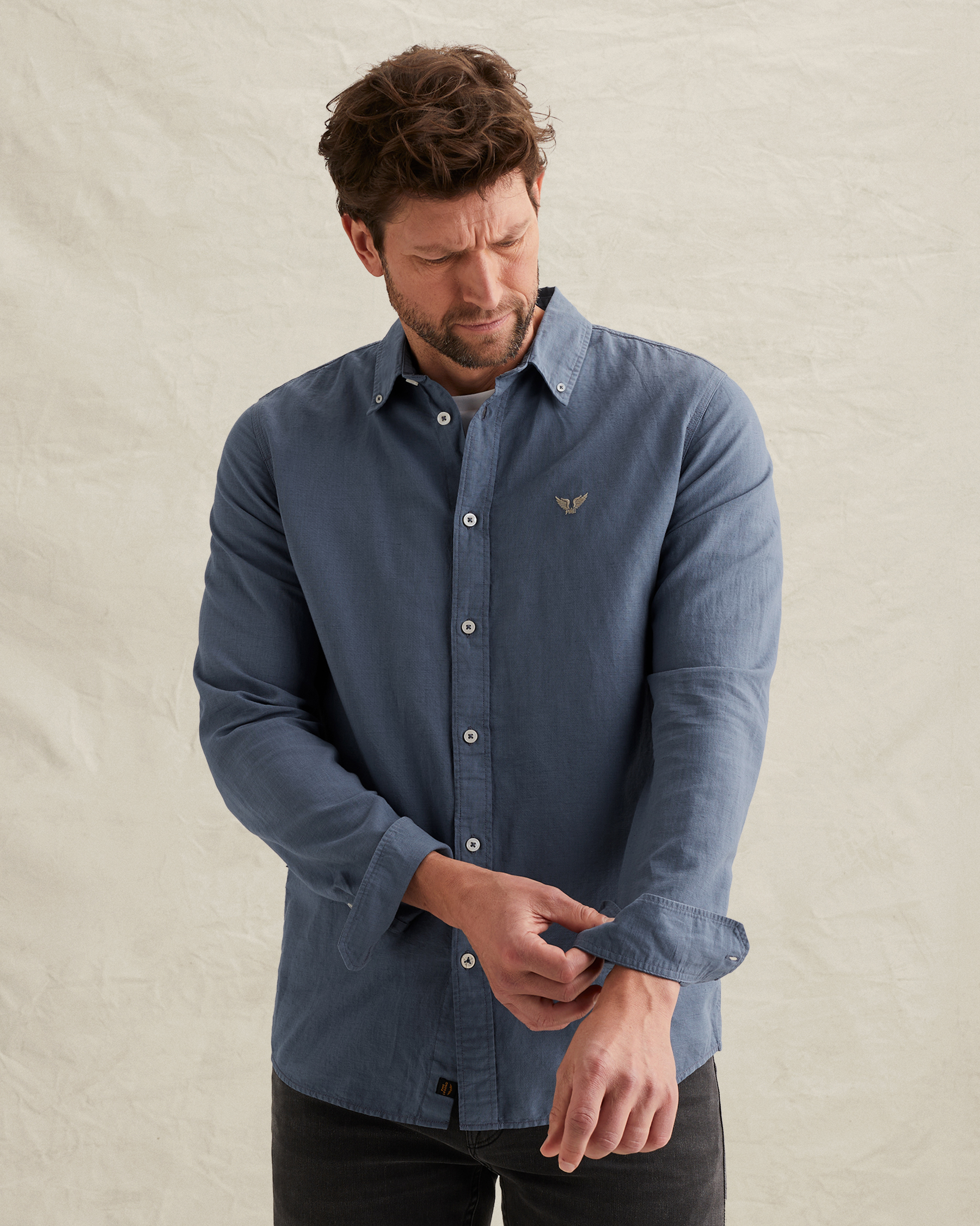 PME Legend Shirt in cotton/linen with garment-dye washx