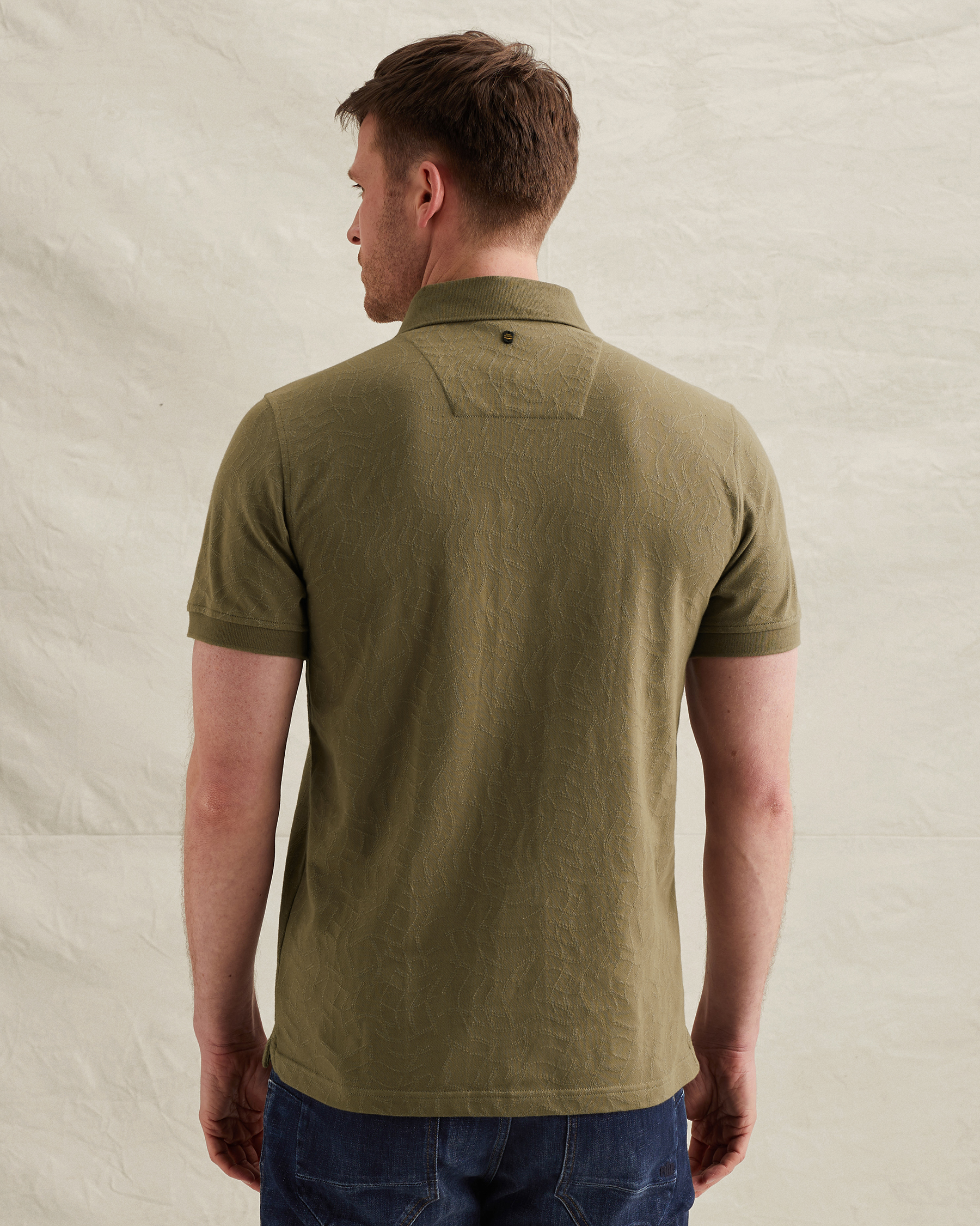 PME Legend Polo shirt in jersey with allover jacquard patternx