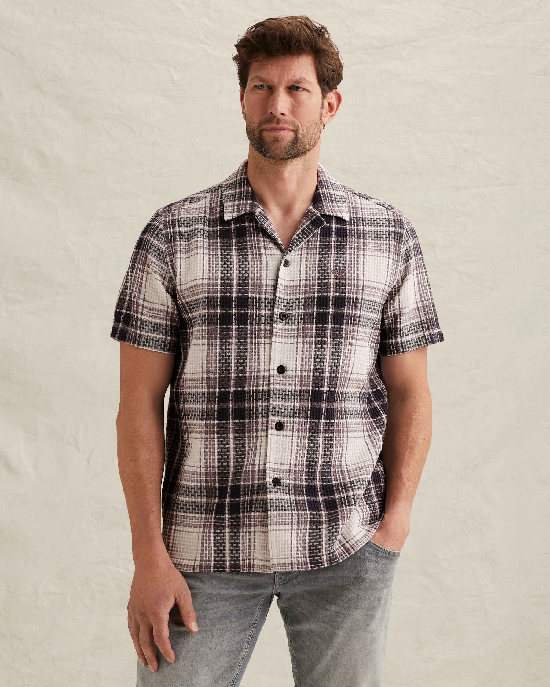 PME Legend Shirt with check pattern and bowling collarx