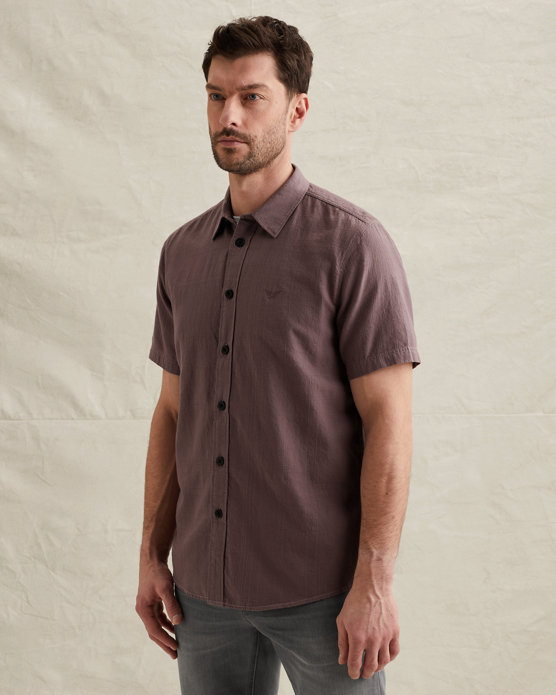 PME Legend Shirt with short sleeves and check texturex