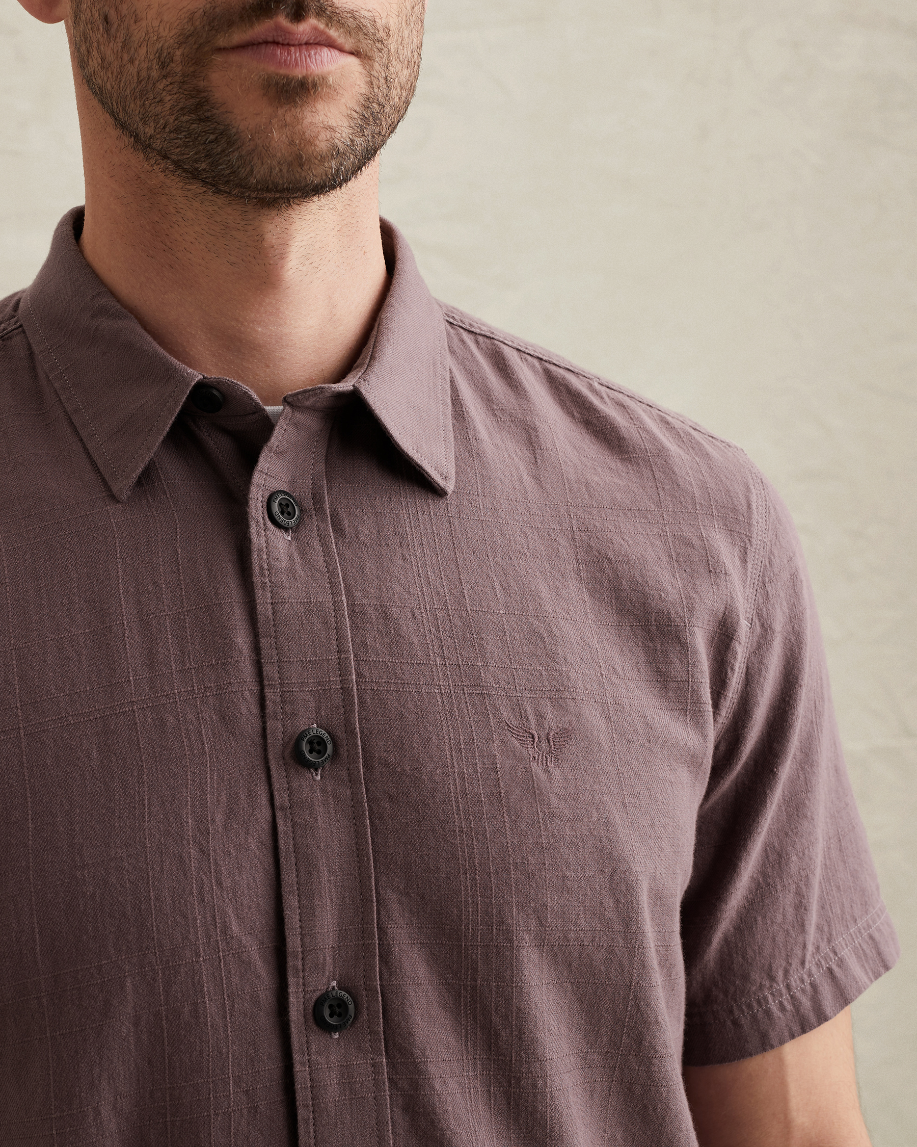 PME Legend Shirt with short sleeves and check texturex