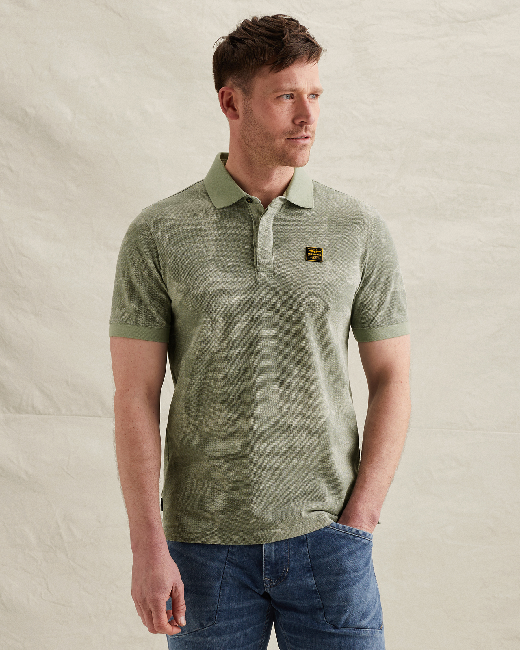 PME Legend Polo shirt in piqué with allover printx