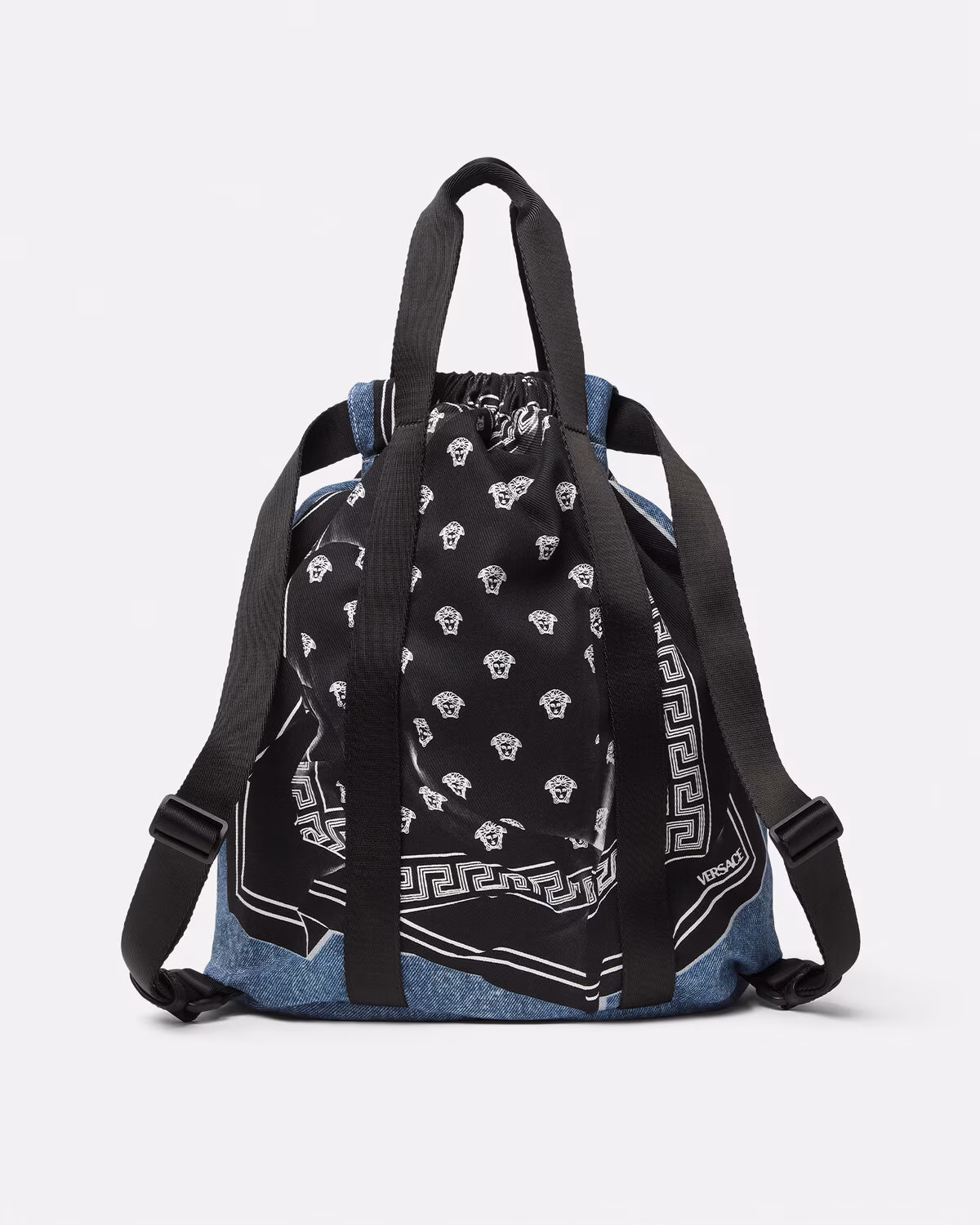 Versace Medusa Bandana Kids Denim Backpack