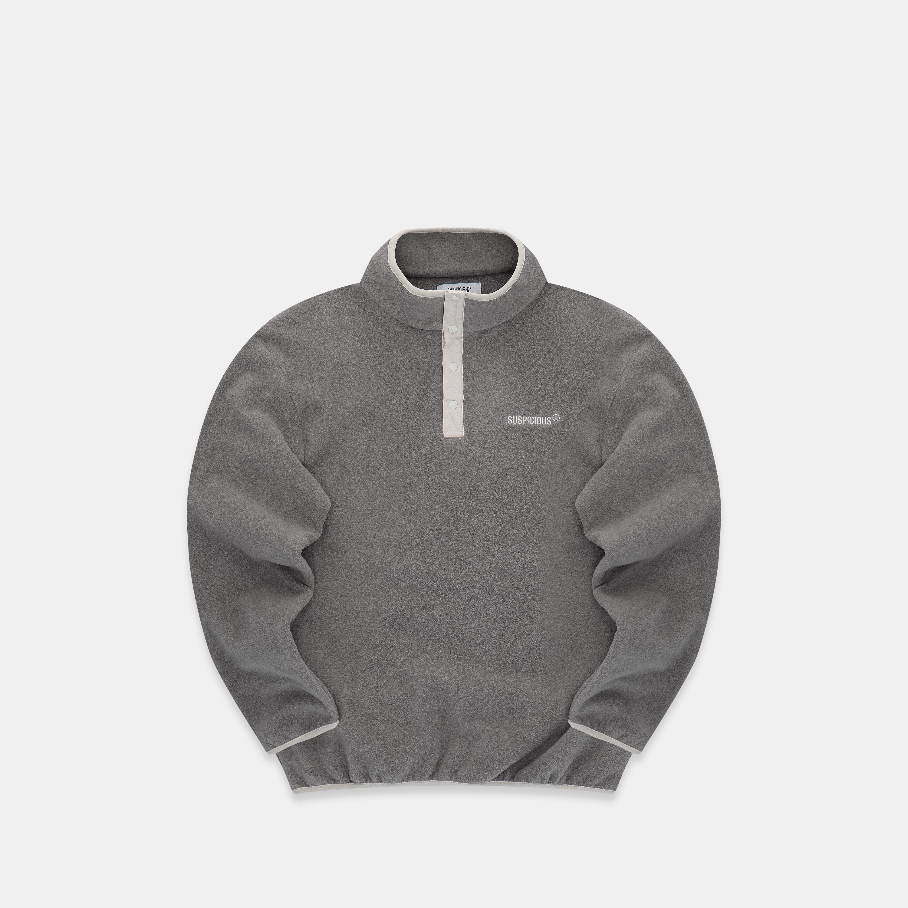 Suspicious Antwerp The Smiley Polar Half Snap - Grey