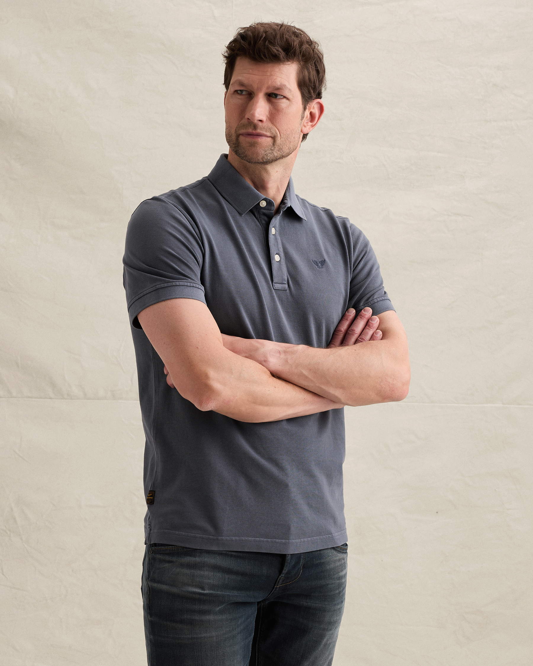 PME Legend Polo shirt with garment-dye wash in piquéx