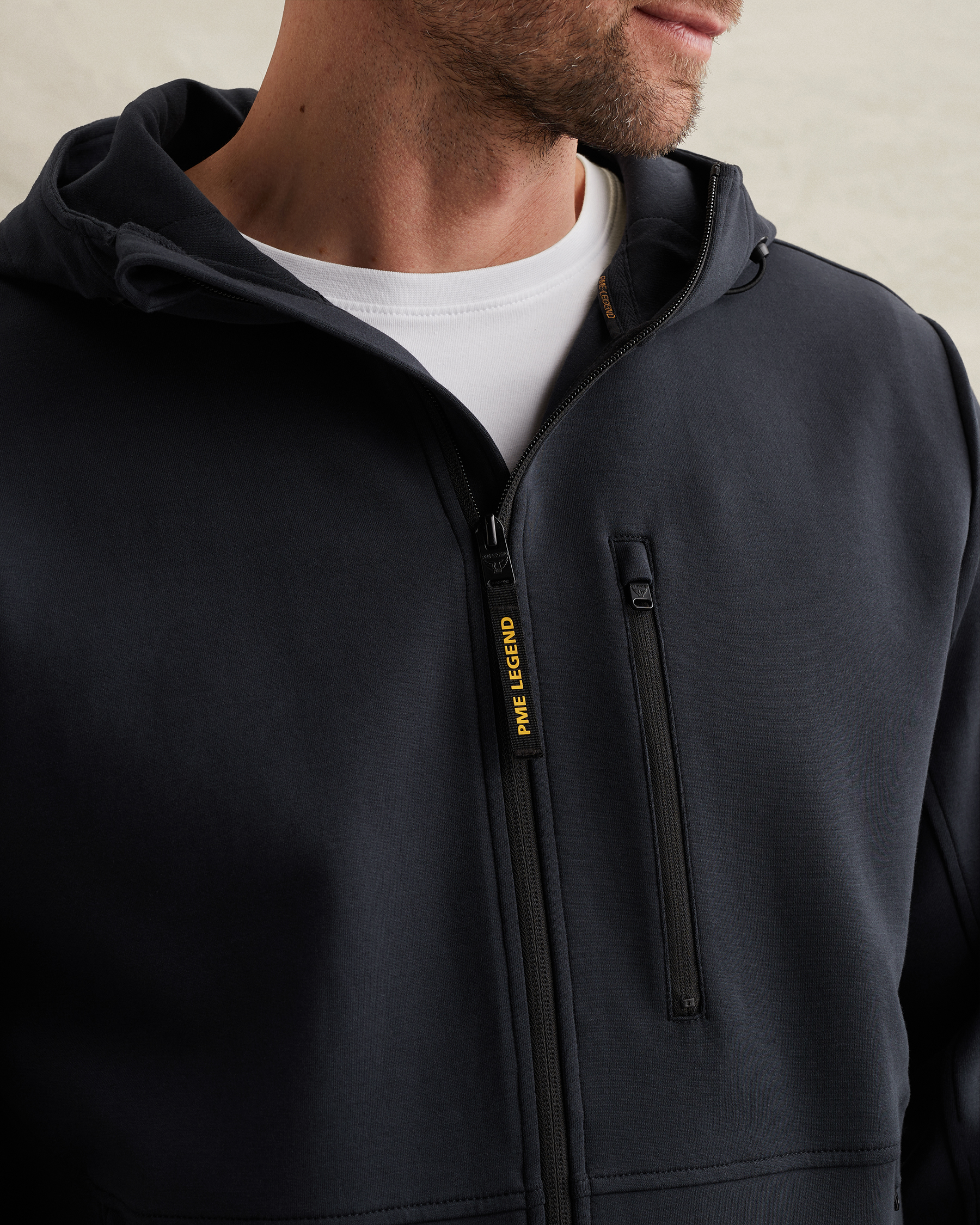 PME Legend Sweat jacket with hood and chest pocketx