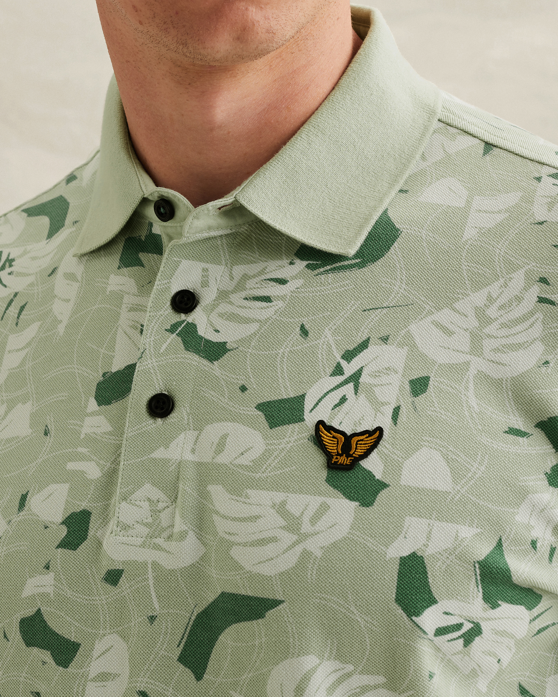 PME Legend Polo shirt with allover print and tailwing logox