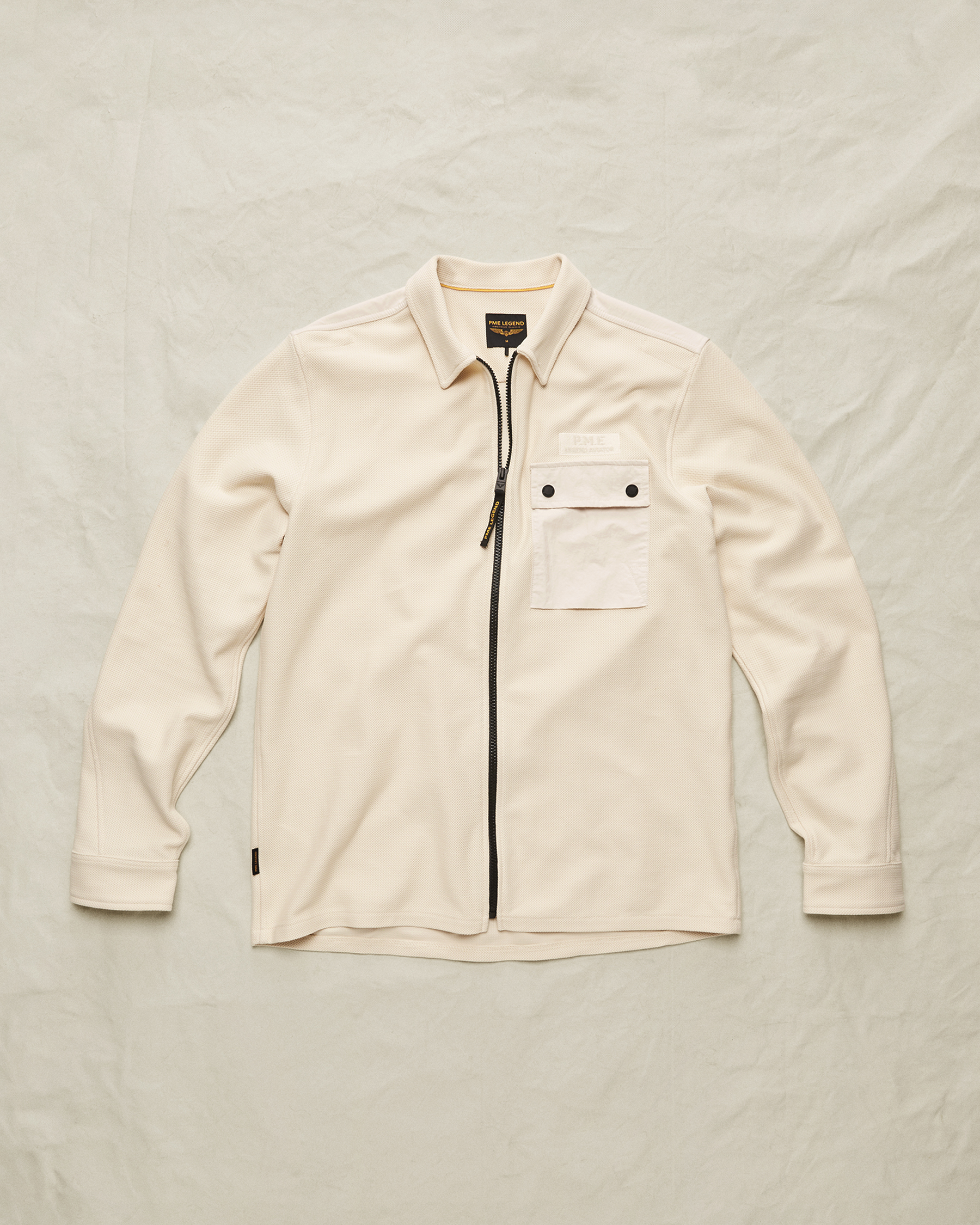 PME Legend Shirt jacket with  zipper closure and badgex