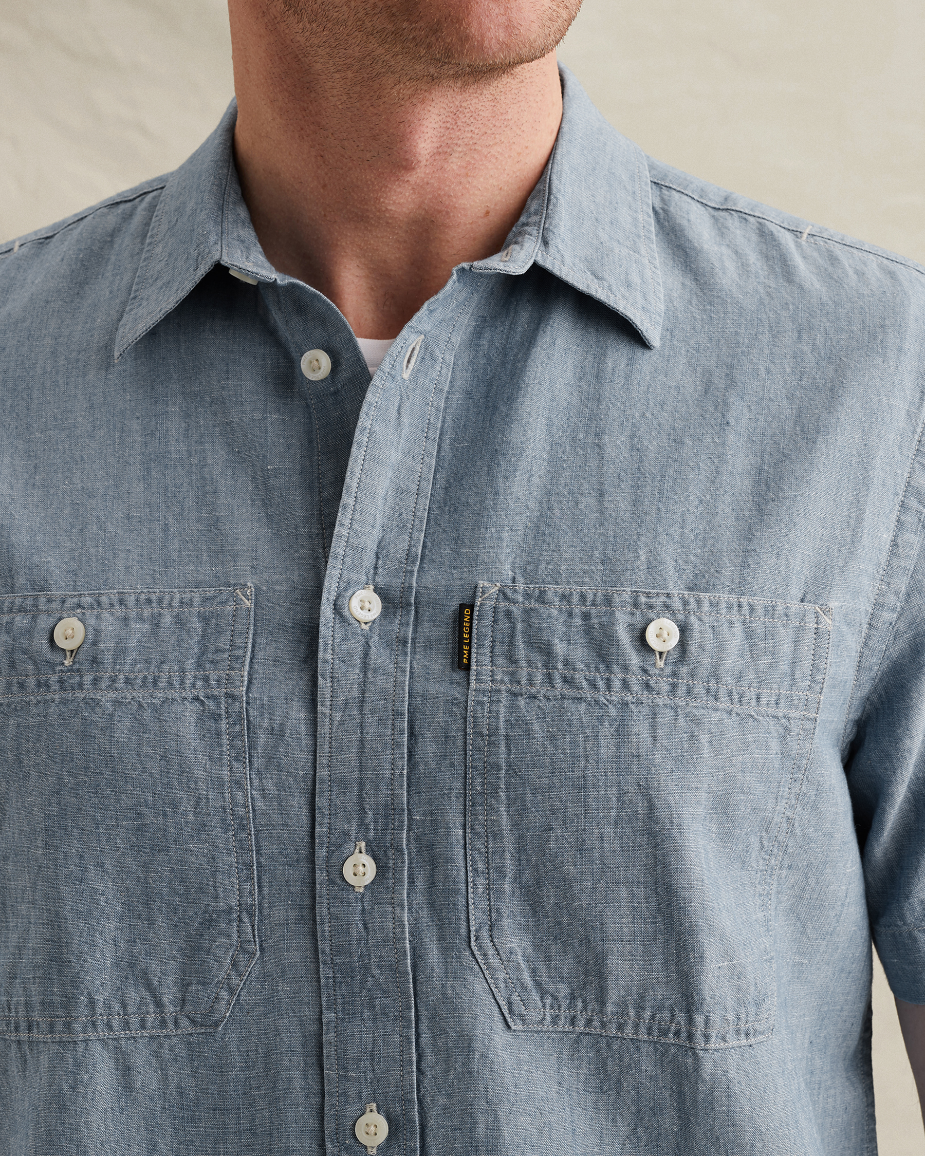 PME Legend Shirt in cotton/linen with short sleevesx