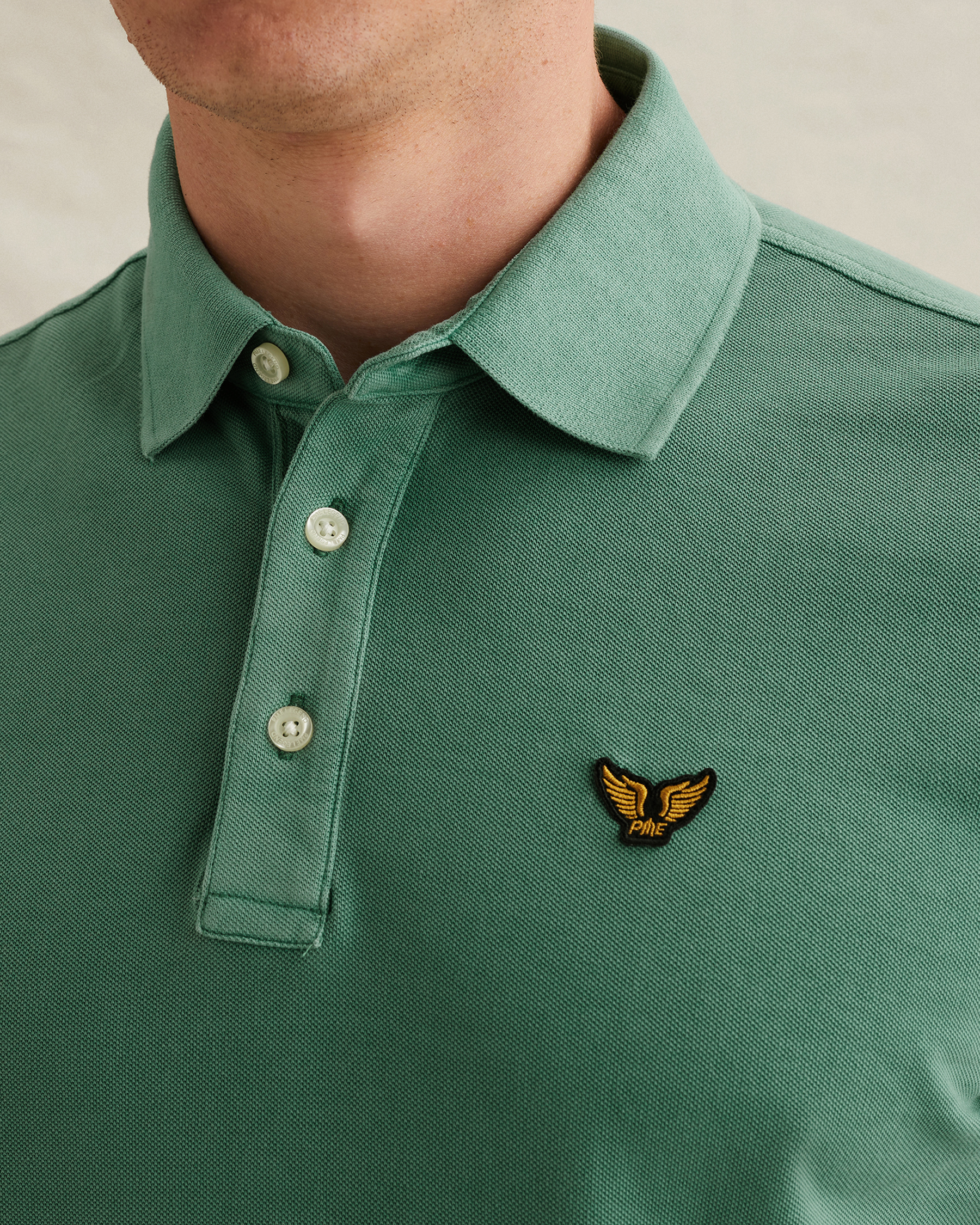 PME Legend Polo shirt with garment-dye wash and tailwing logox