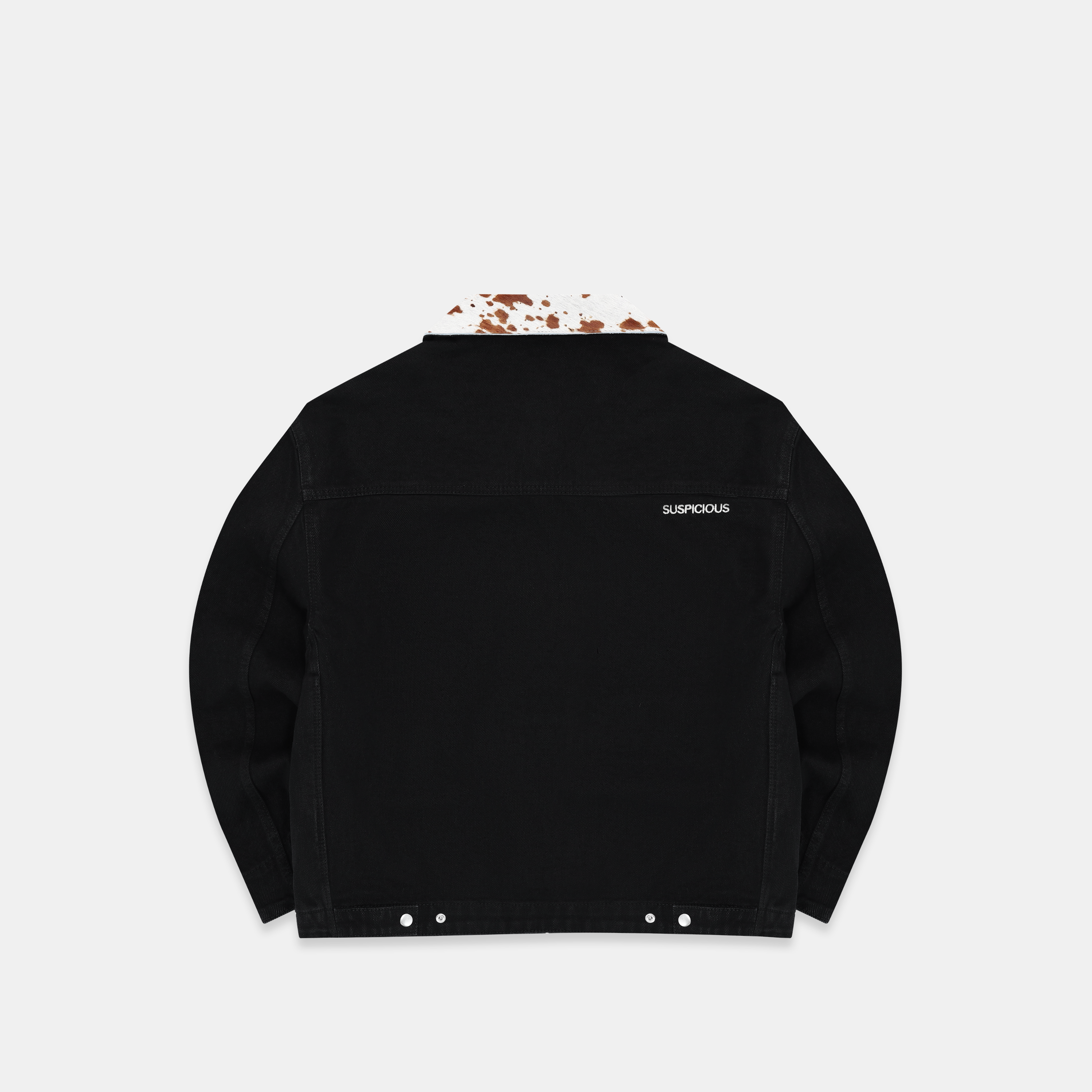 Suspicious Antwerp Daisy Denim Zip-Up Jacket - Black