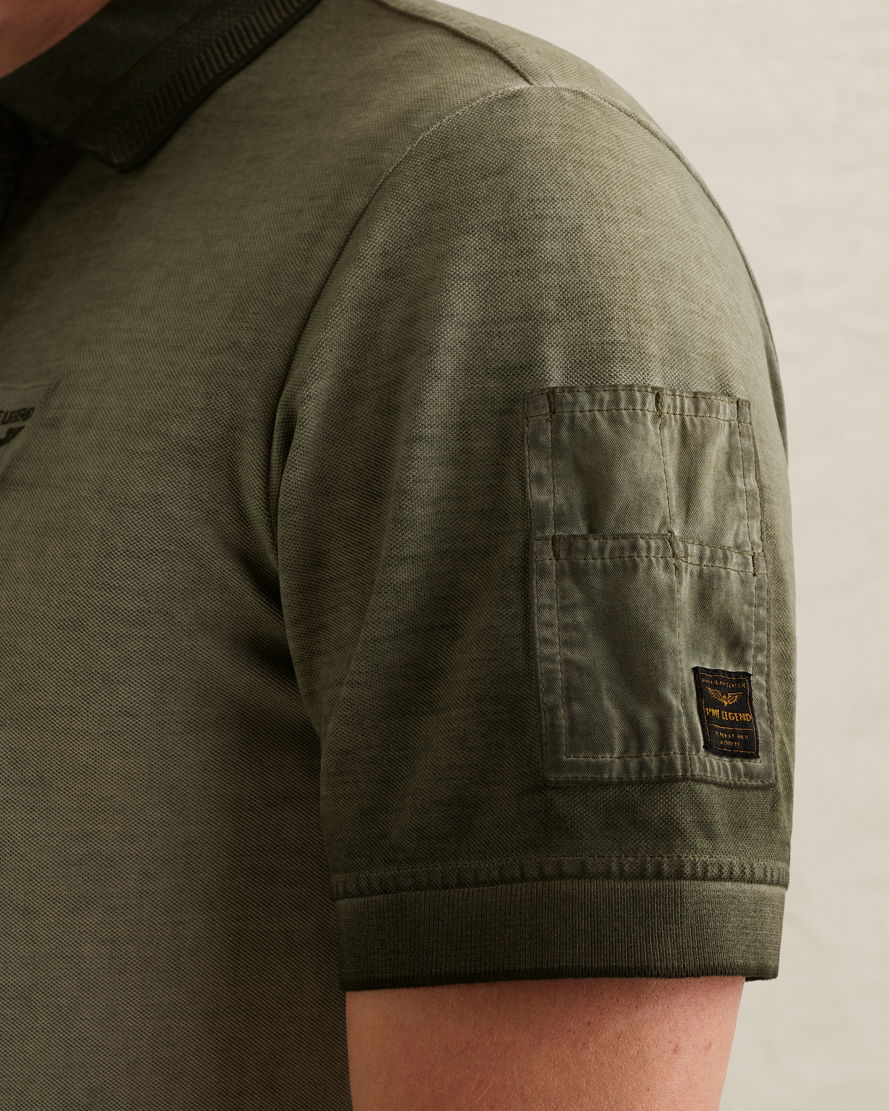 PME Legend Polo shirt with cold-dye wash and flight pocketx