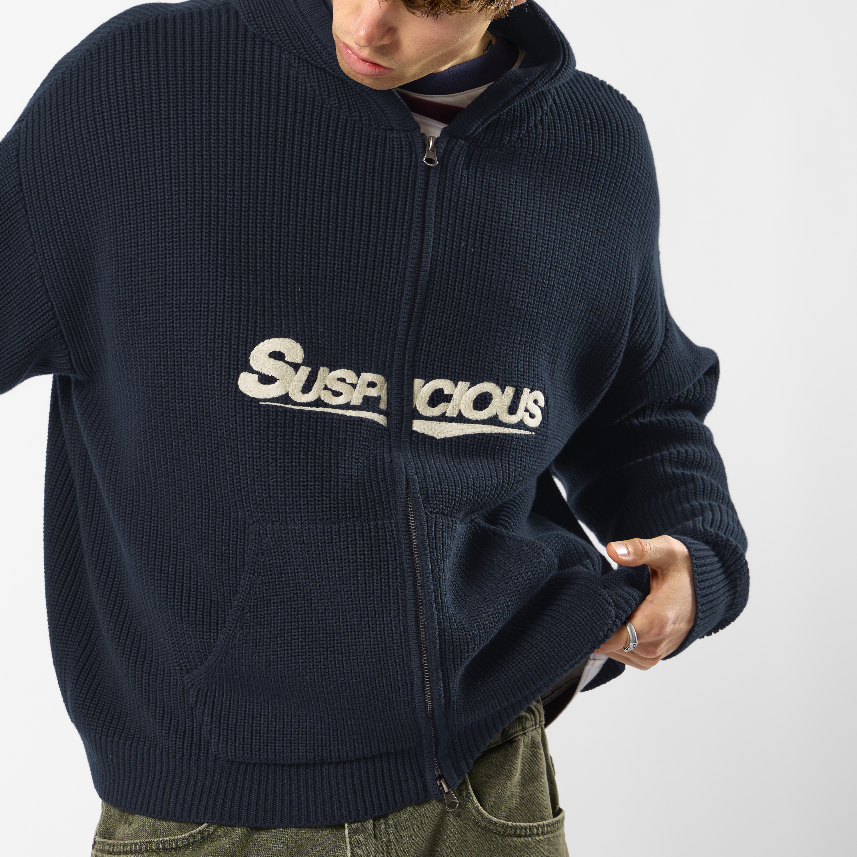 Suspicious Antwerp Winter3 / Flow Vintage Zip-Up - Navy