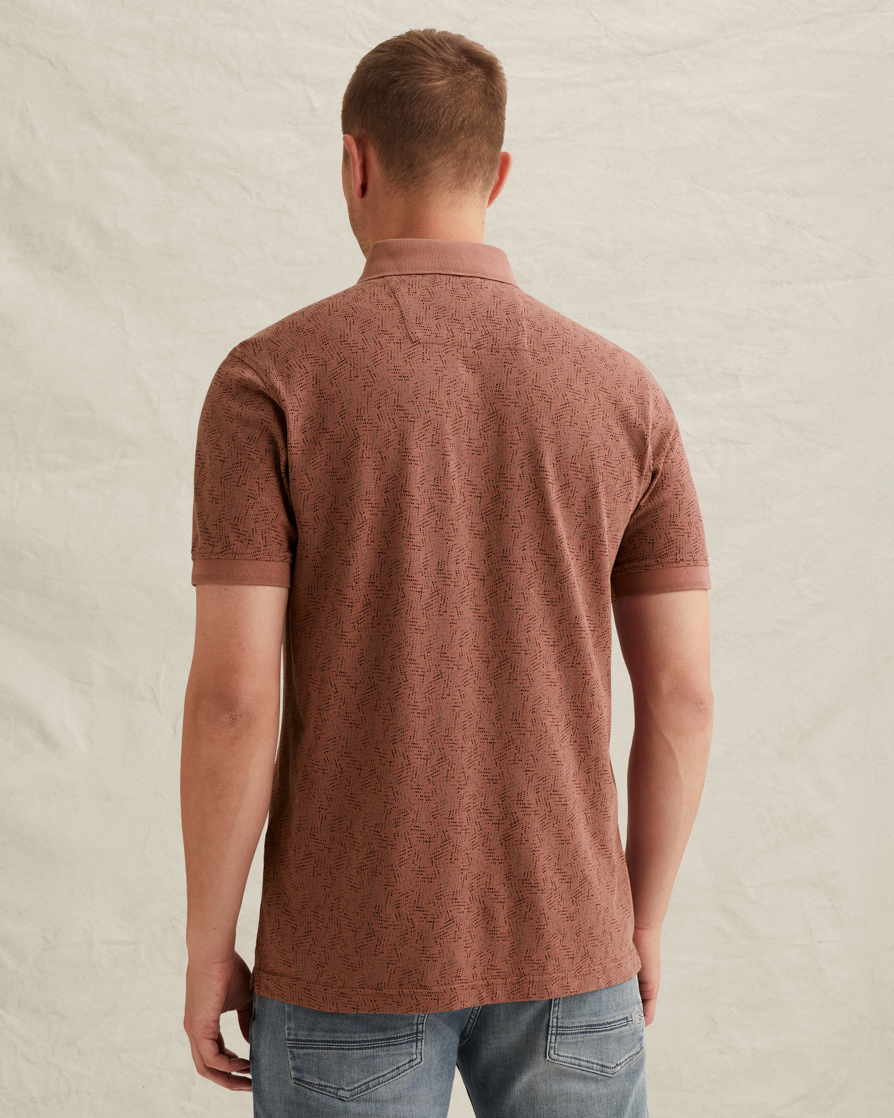 PME Legend Polo shirt with allover print and ribbed collarx