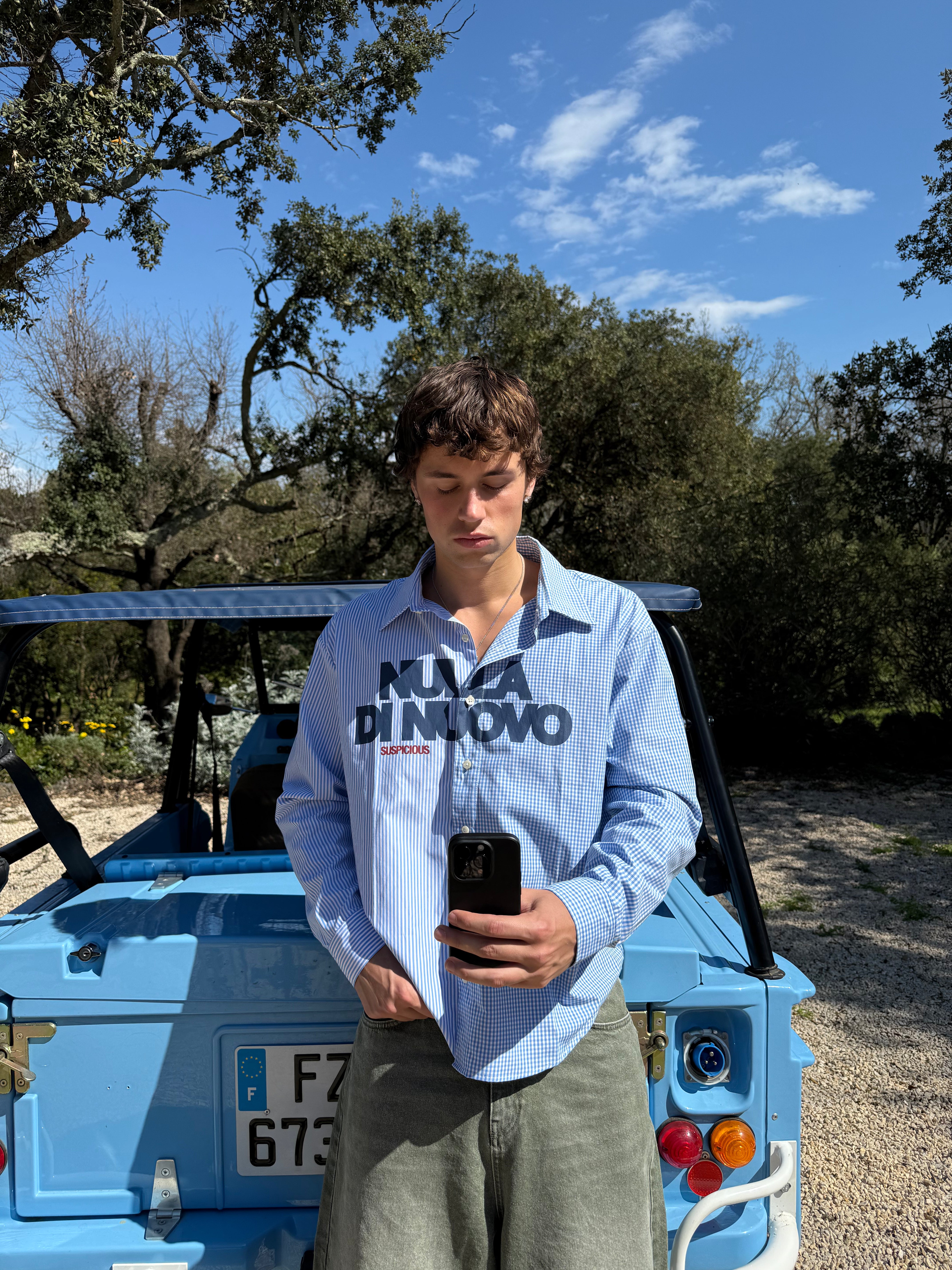 Suspicious Antwerp Buongiorno / Nulla Di Nuovo Dual Longsleeve Shirt - Blue