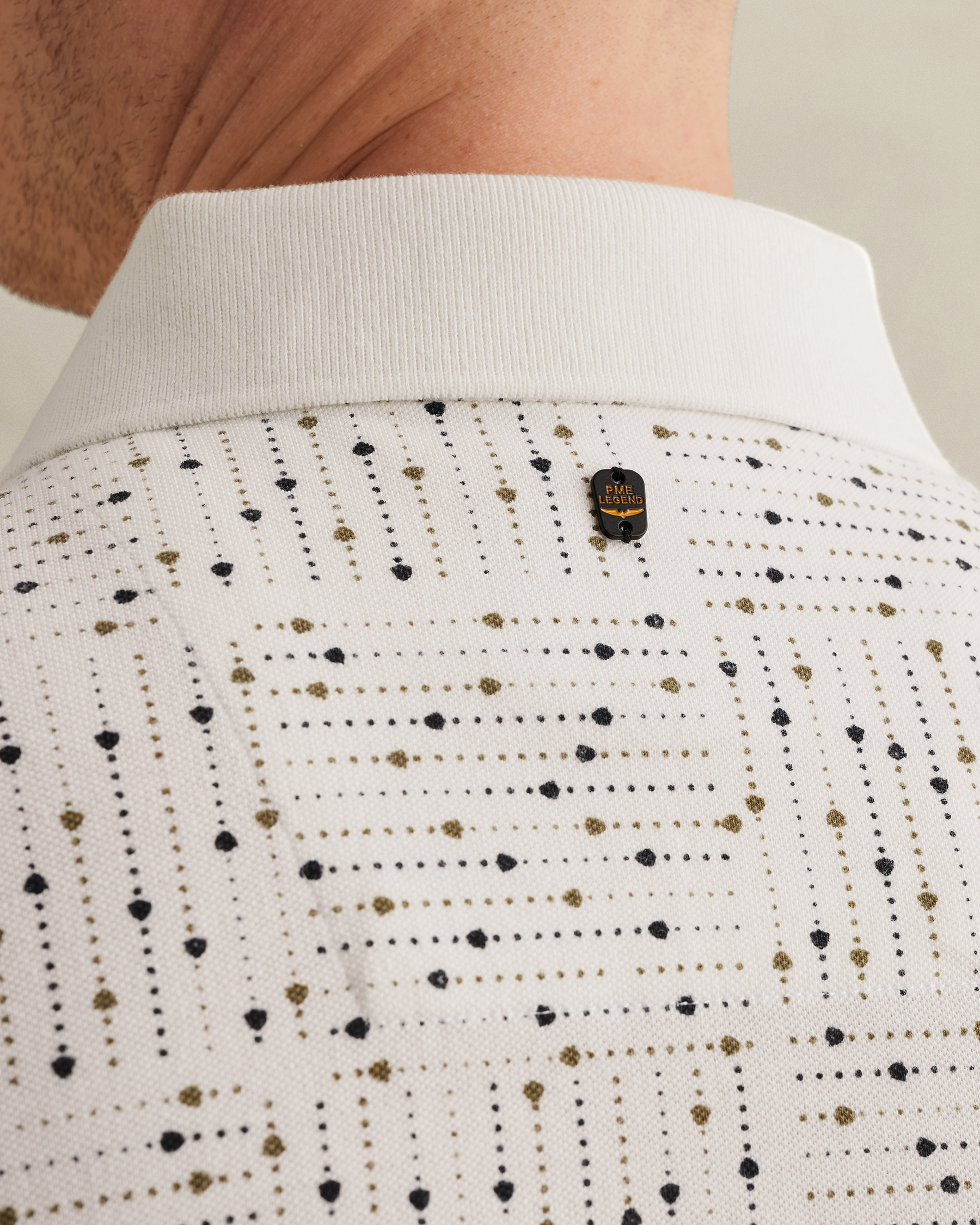 PME Legend Polo shirt in fine piqué with allover printx