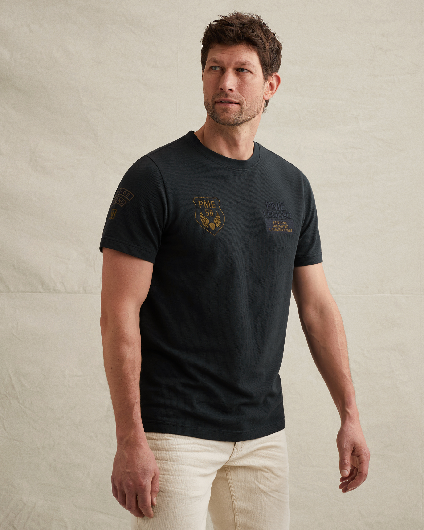 PME Legend T-shirt in jersey with multiple badgesx