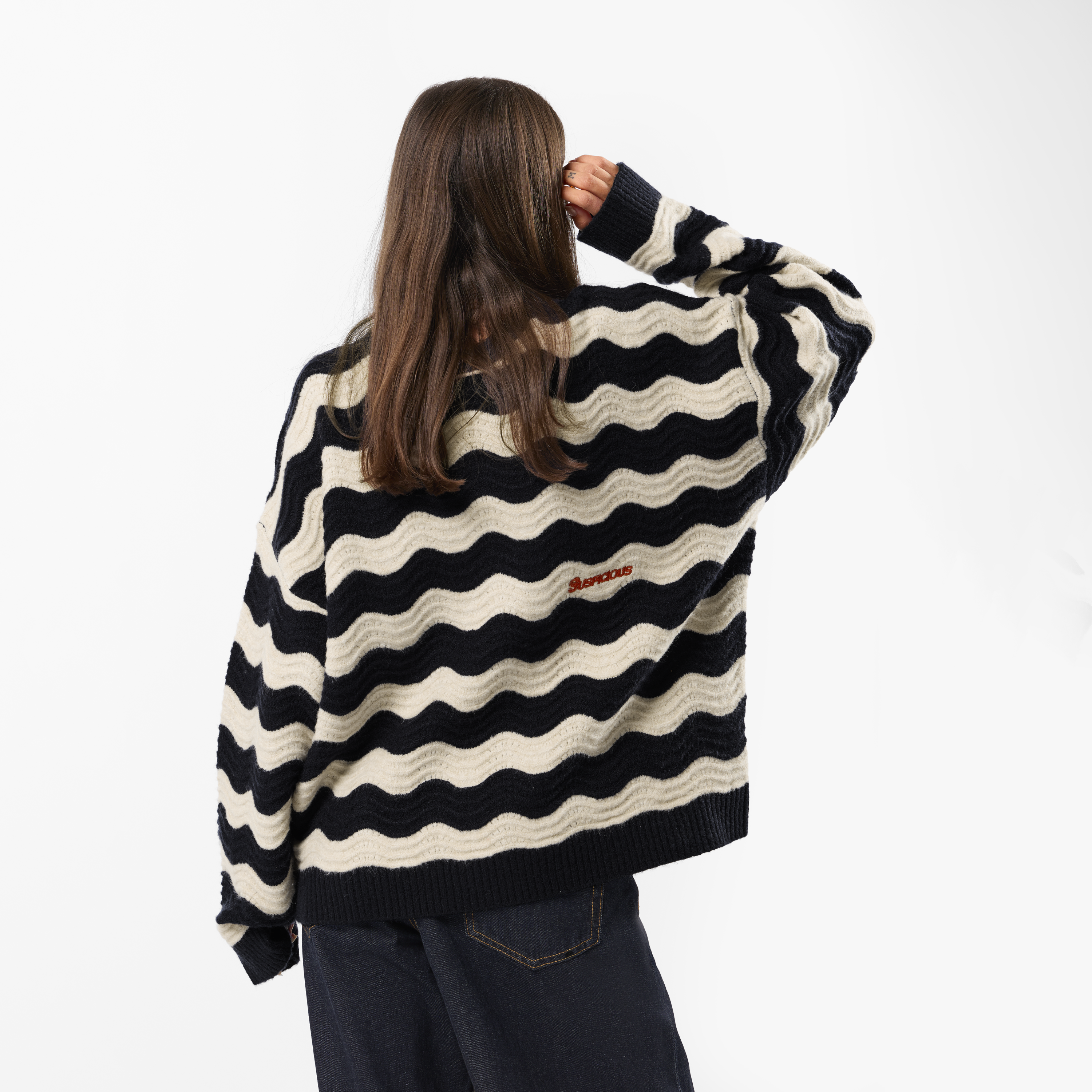 Suspicious Antwerp Winter3 / Essentials Knitted Wavy Sweat - Nightfall