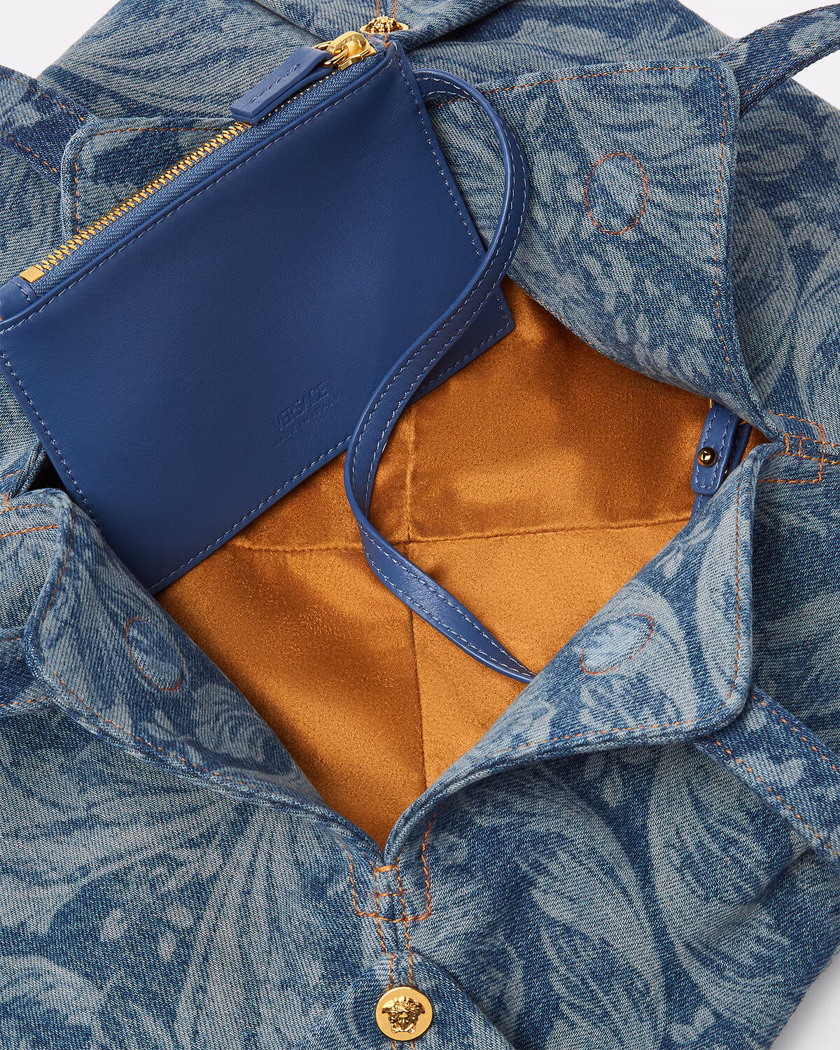 Versace Barocco Protea Denim Shoulder Bag