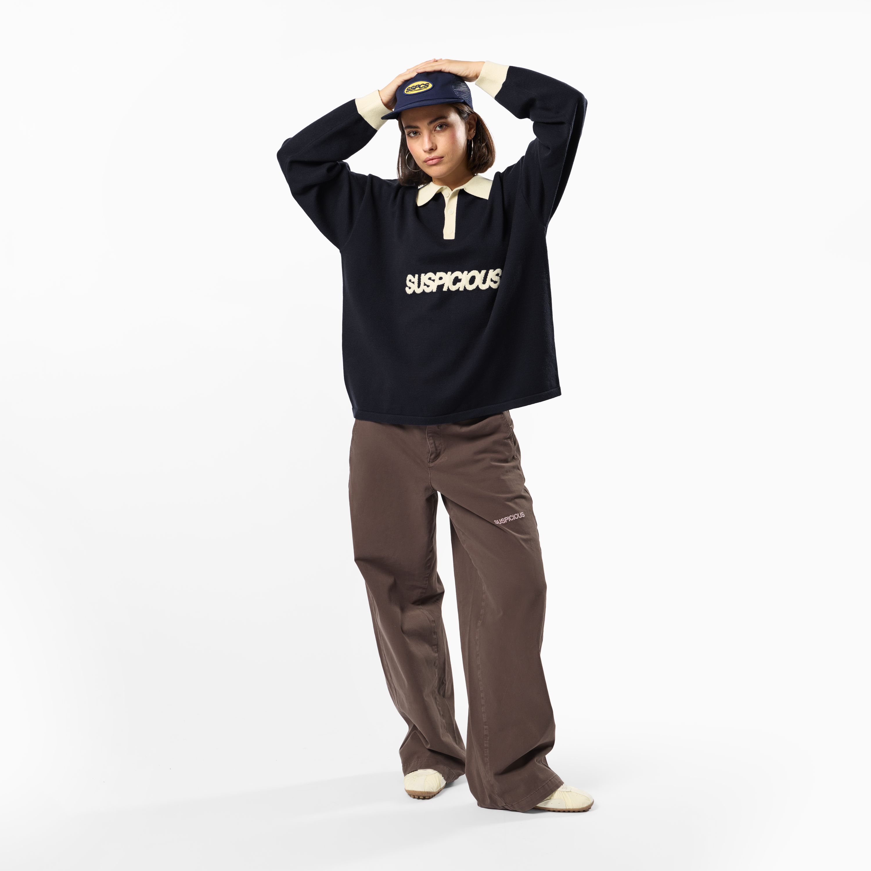 Suspicious Antwerp Winter3 / Icon Knitted Longsleeve Polo - Navy