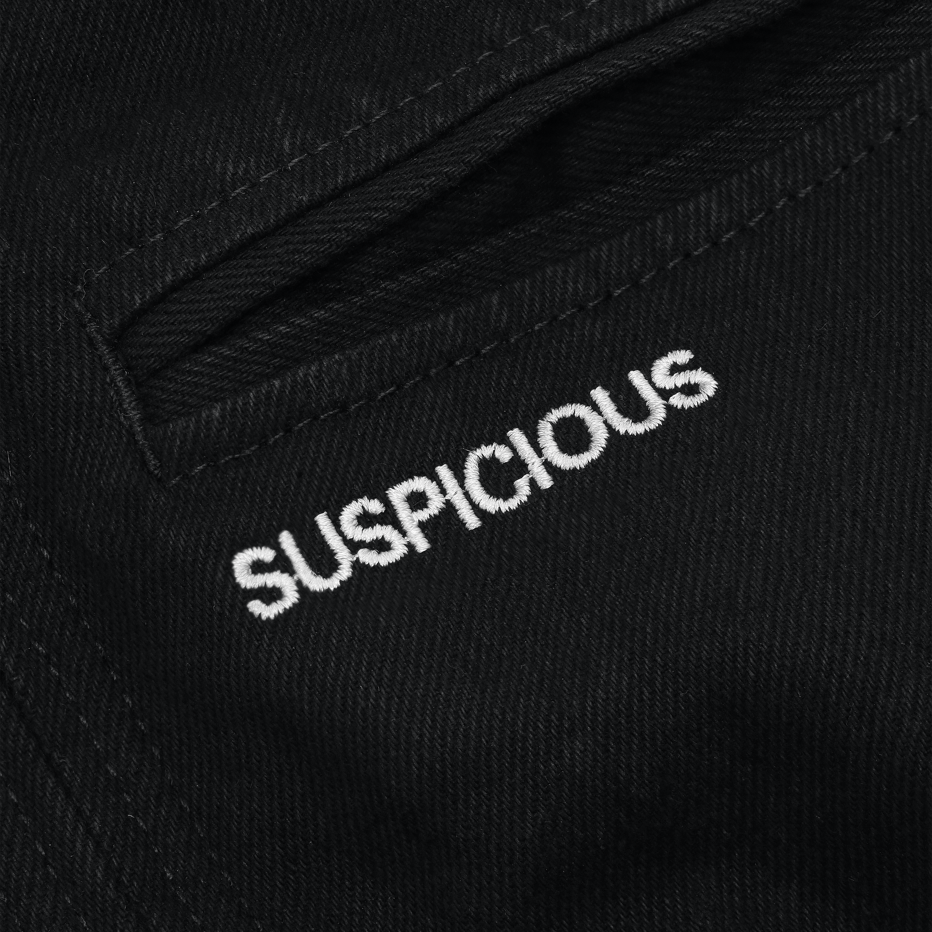 Suspicious Antwerp Daisy Denim Zip-Up Jacket - Black