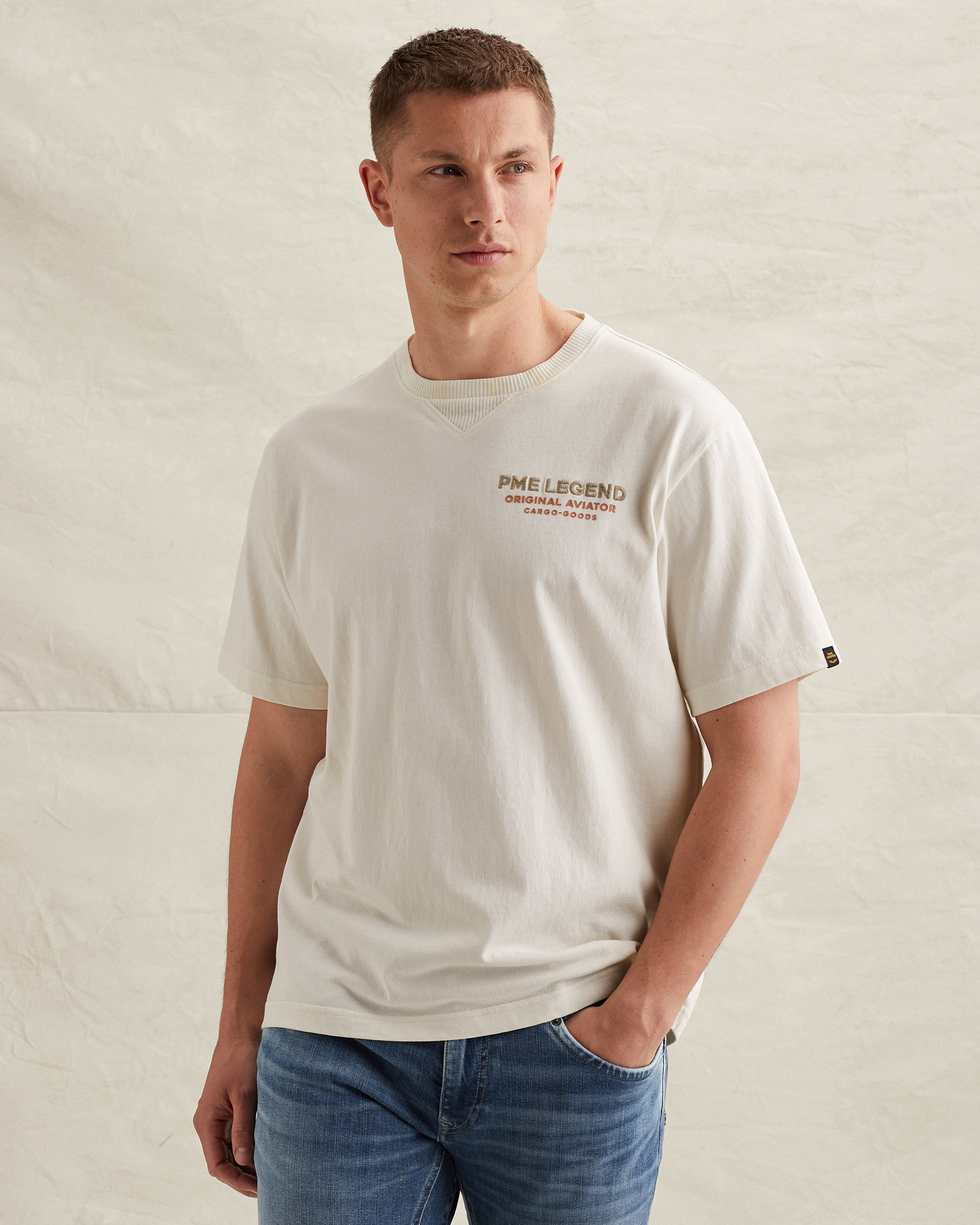 PME Legend T-shirt in a cotton blend with back artworkx