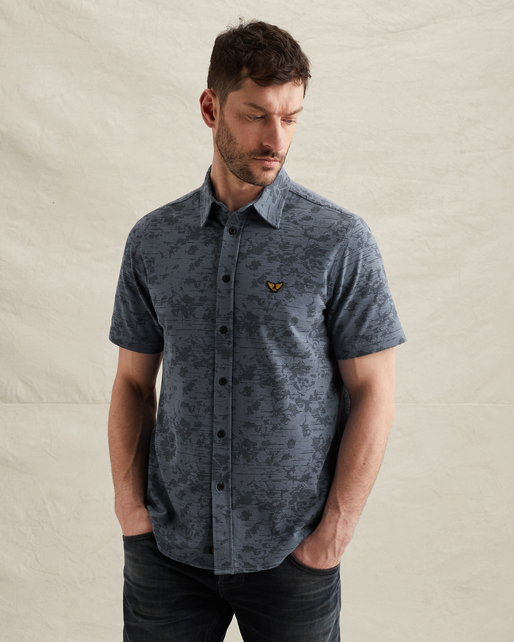 PME Legend Shirt in jersey piqué with allover printx