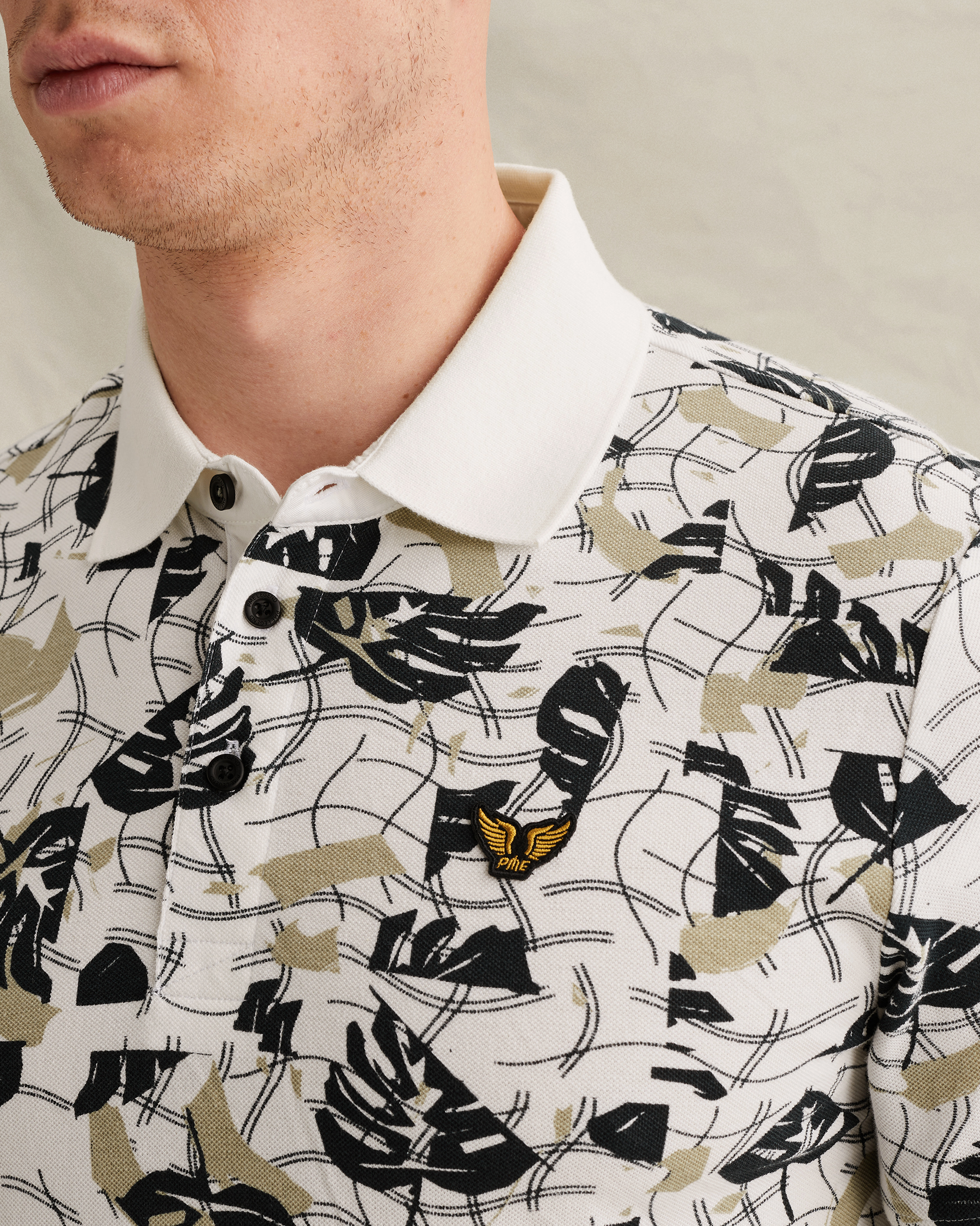 PME Legend Polo shirt with allover print and tailwing logox