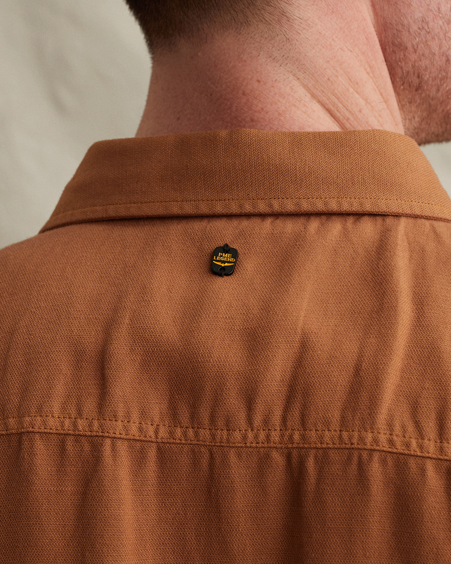 PME Legend Shirt in cotton/linen with stitching detailsx