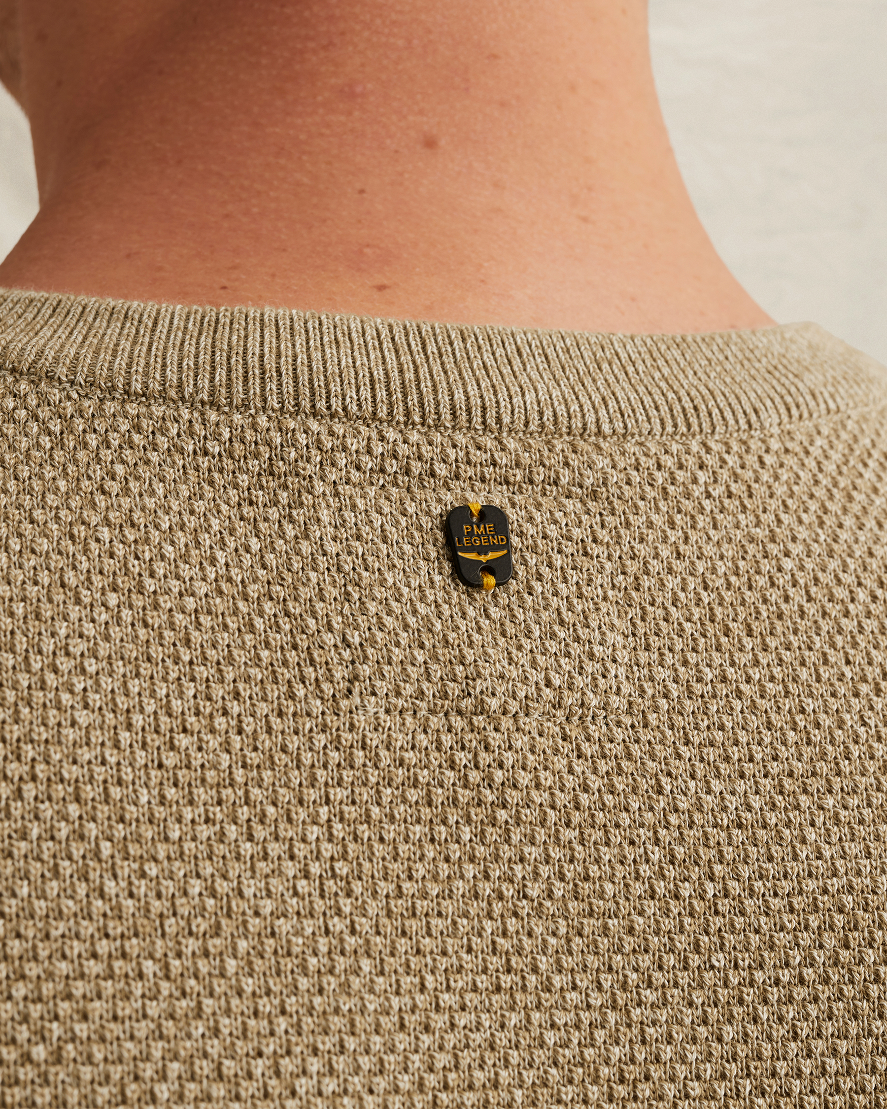 PME Legend Pullover in cotton/modal with ribbed collarx
